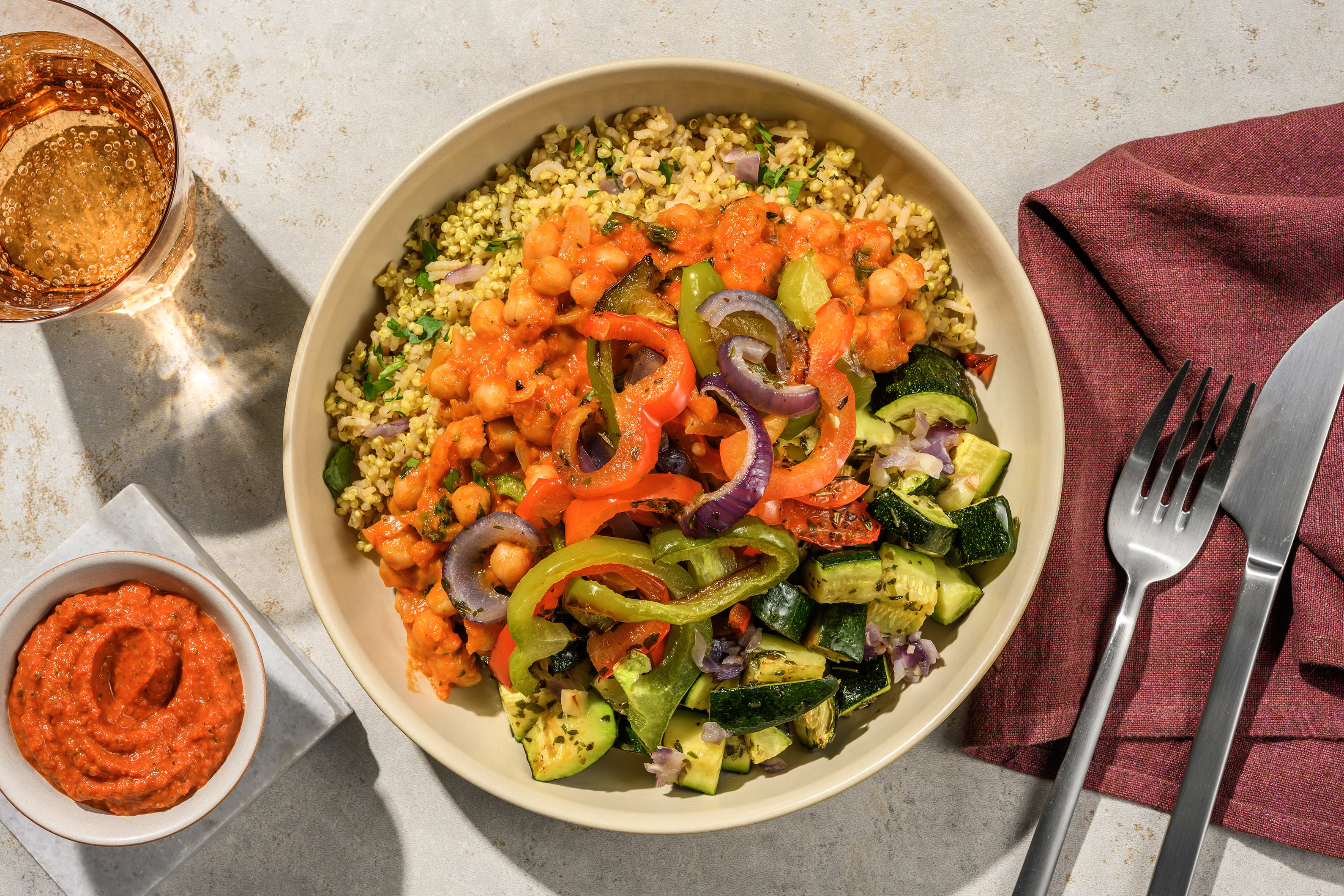 Italian style chickpea bowl