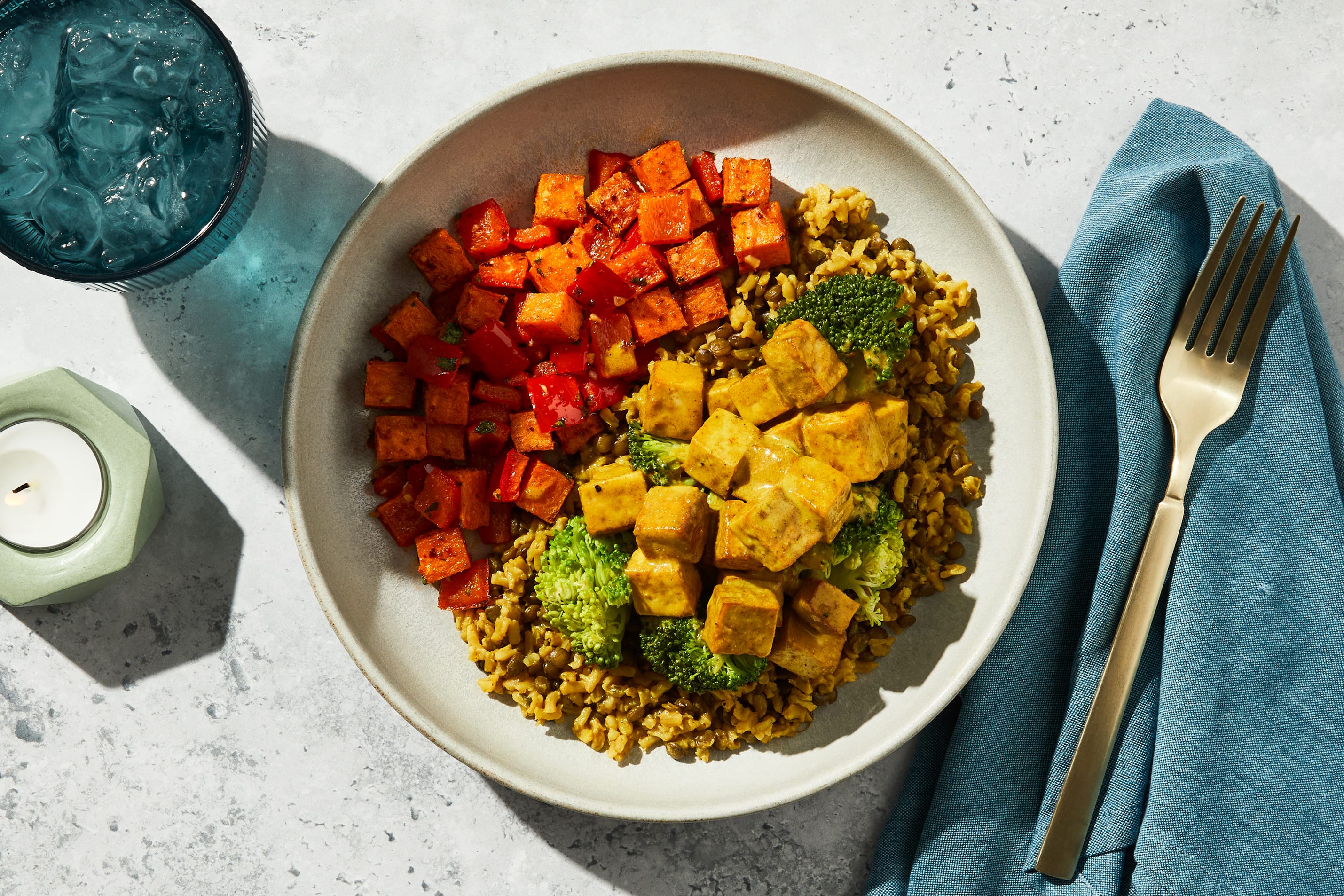 Tofu au cari, au lait de coco et à la lime