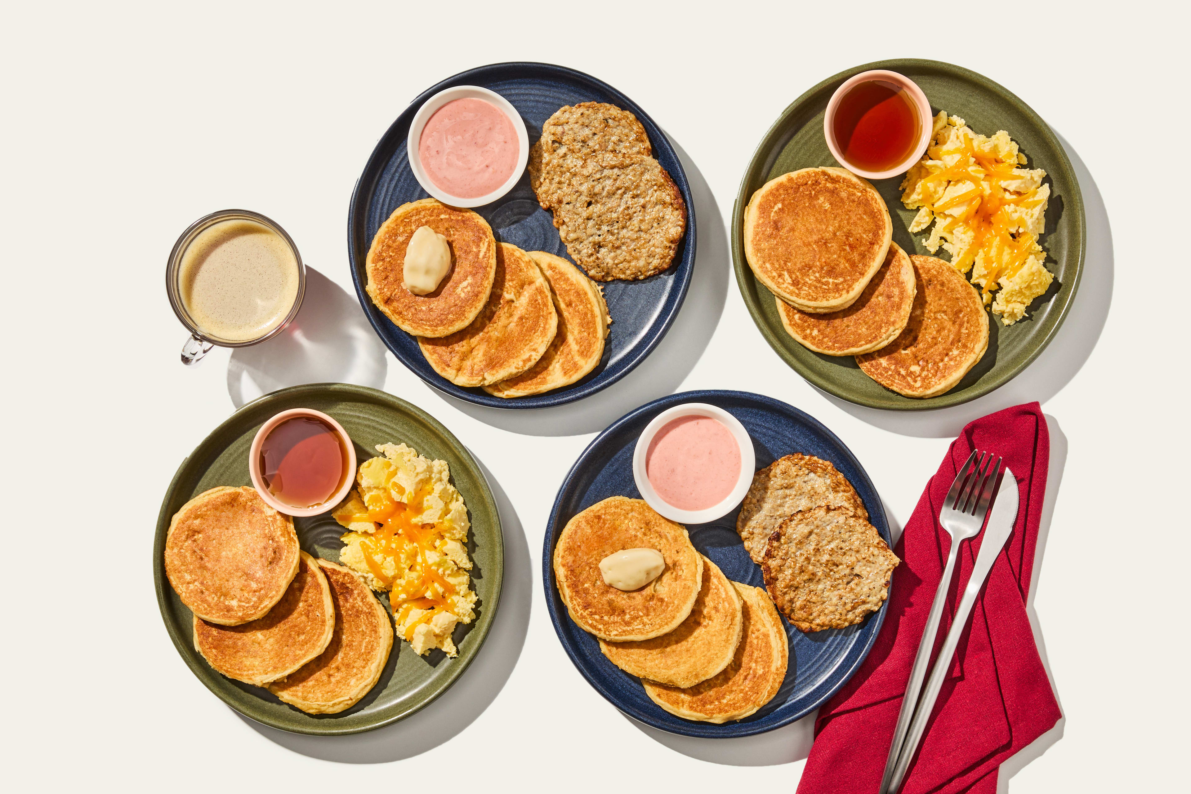 Pancake Bundle - Pancakes & Cheddar Scrambled Eggs & Honey Yogurt Pancakes