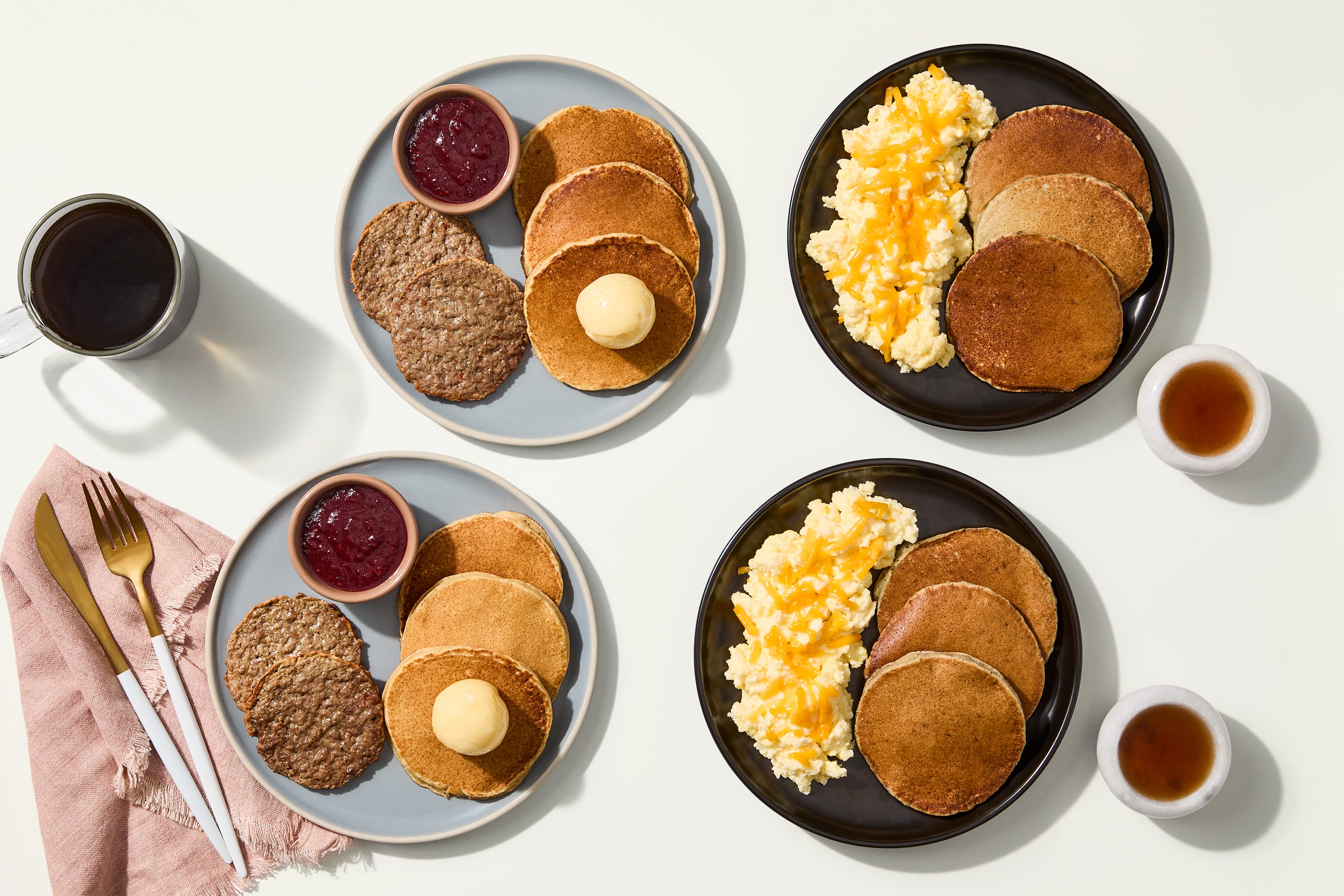 Pancake Bundle - Blueberry Pancakes & Cheddar Scrambled Eggs & Orange Pancakes