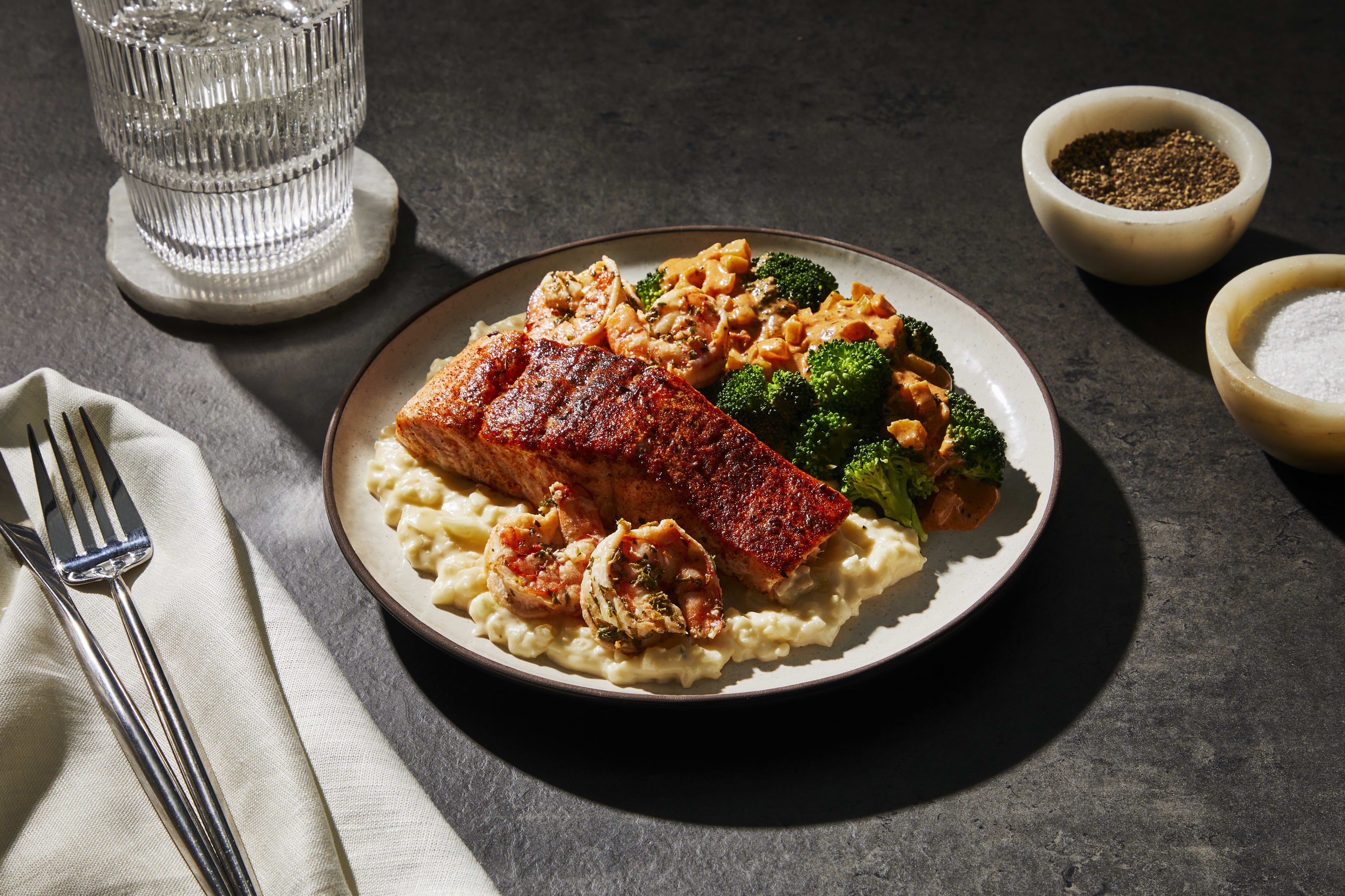 Cajun-Spiced Salmon & Shrimp