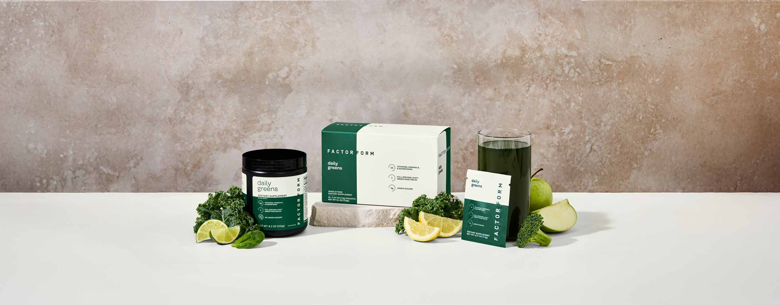greens product packaging