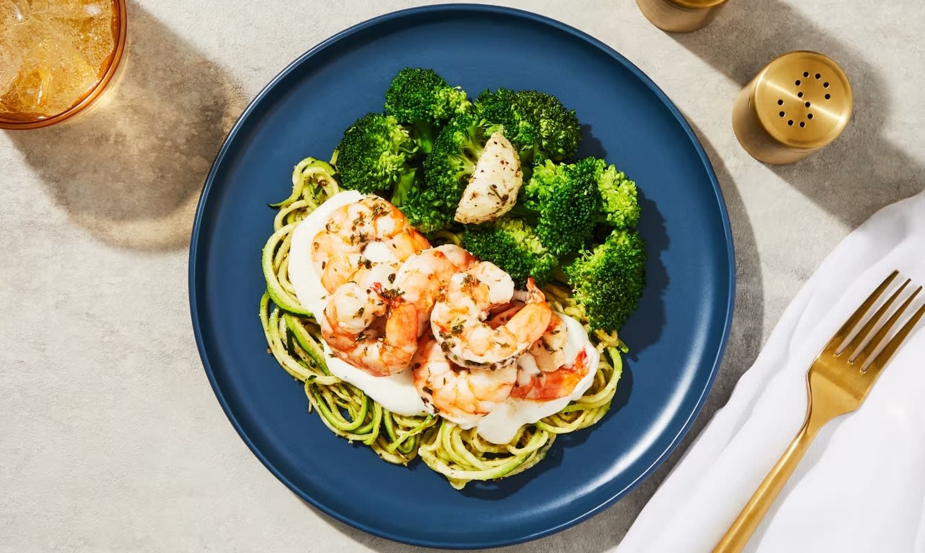 Parmesan Cream Shrimp & Zucchini Noodles