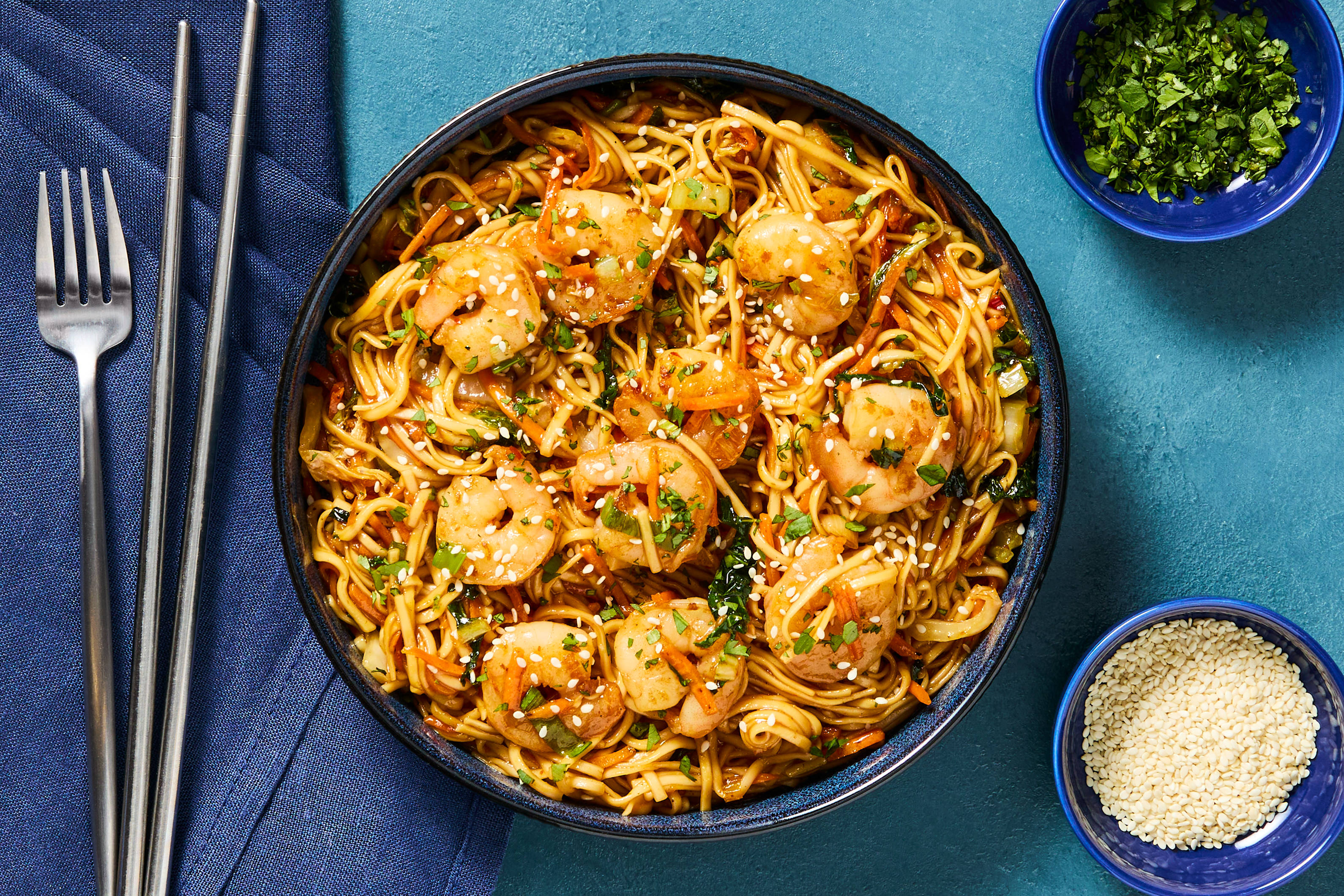 Sweet ’n’ Spicy Shrimp & Noodle Stir-Fry