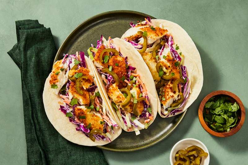 Tacos de poisson croustillants au poivre au citron