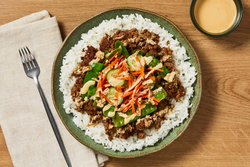 Bols de bœuf et de riz collant au gingembre