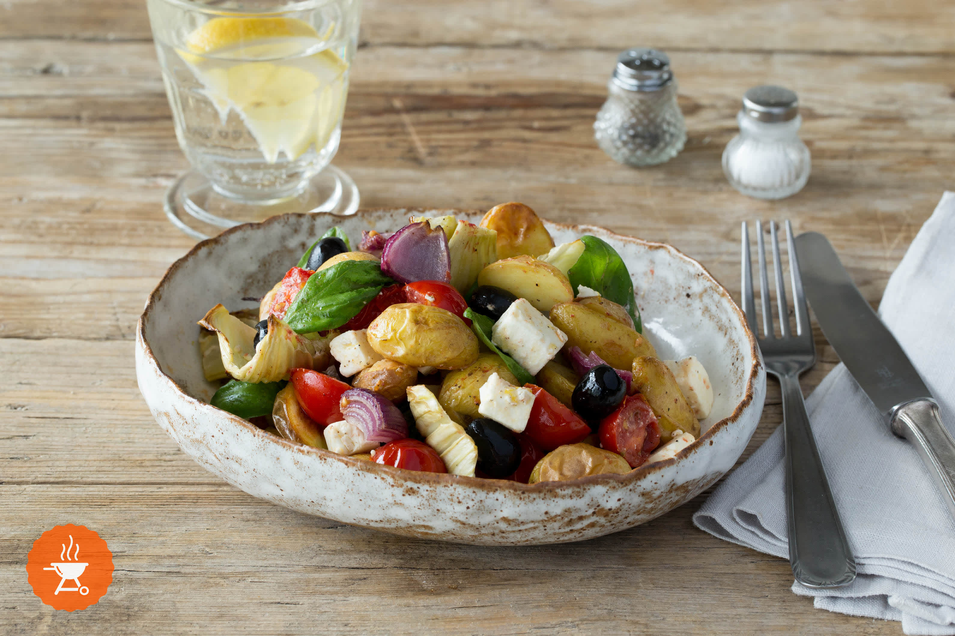 Mediterraner, lauwarmer Fenchel-Kartoffelsalat