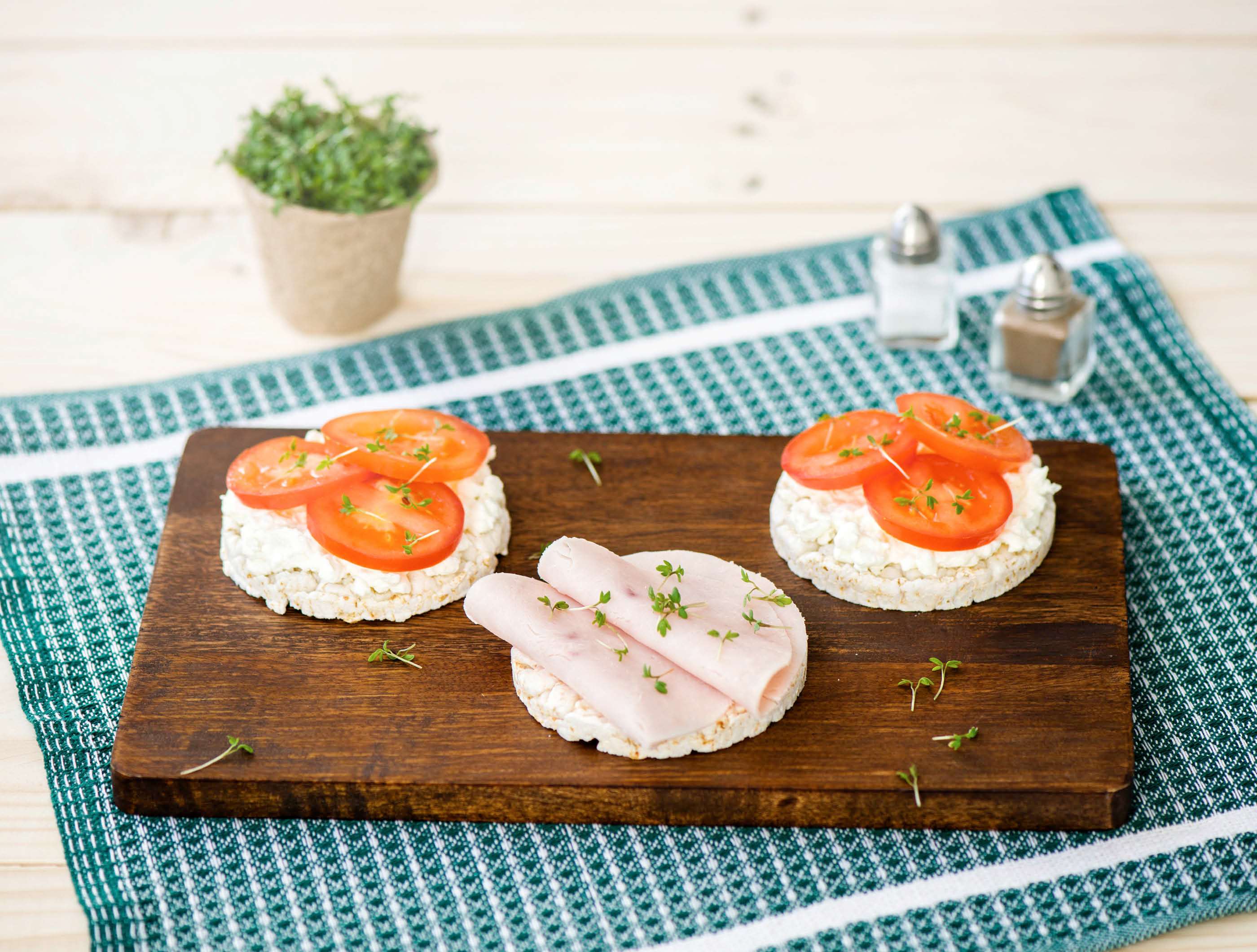 Speltwafel met hüttenkäse