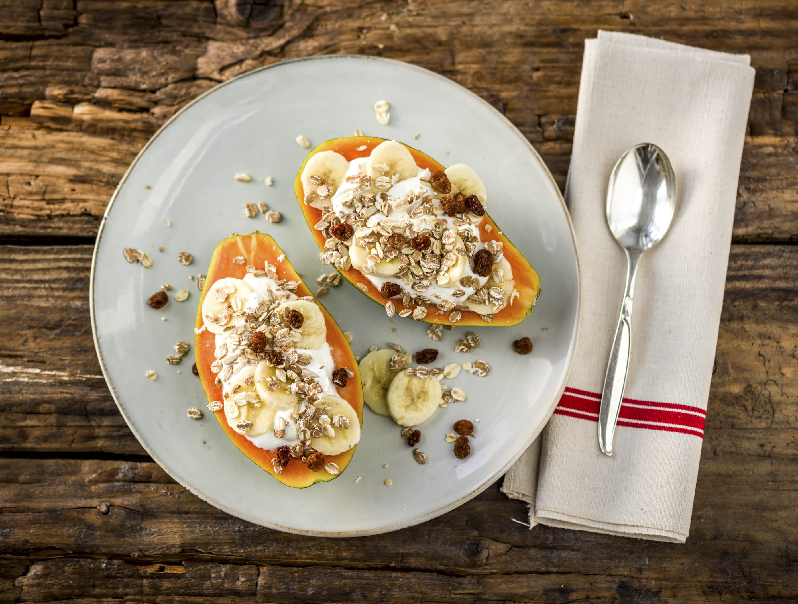 Papayaboten met yoghurt