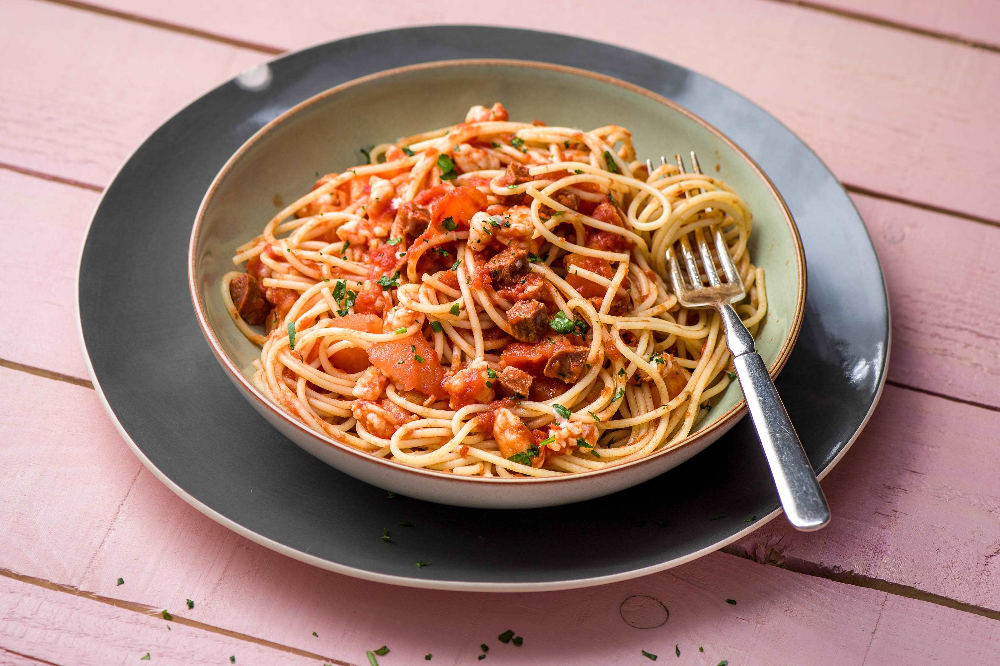 Tiger Prawn and Chorizo Spaghetti