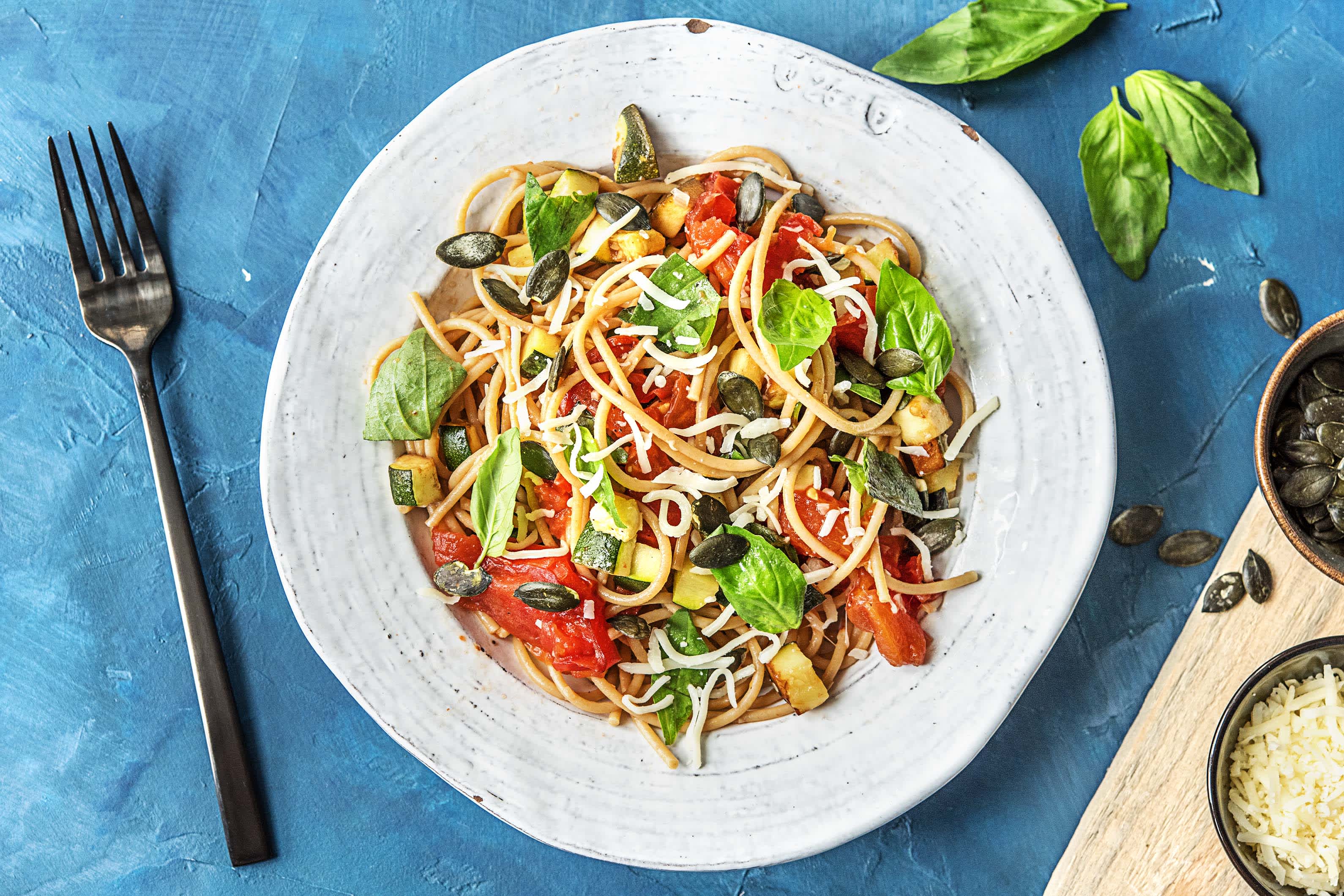Spaghetti aglio e olio au fromage vieux