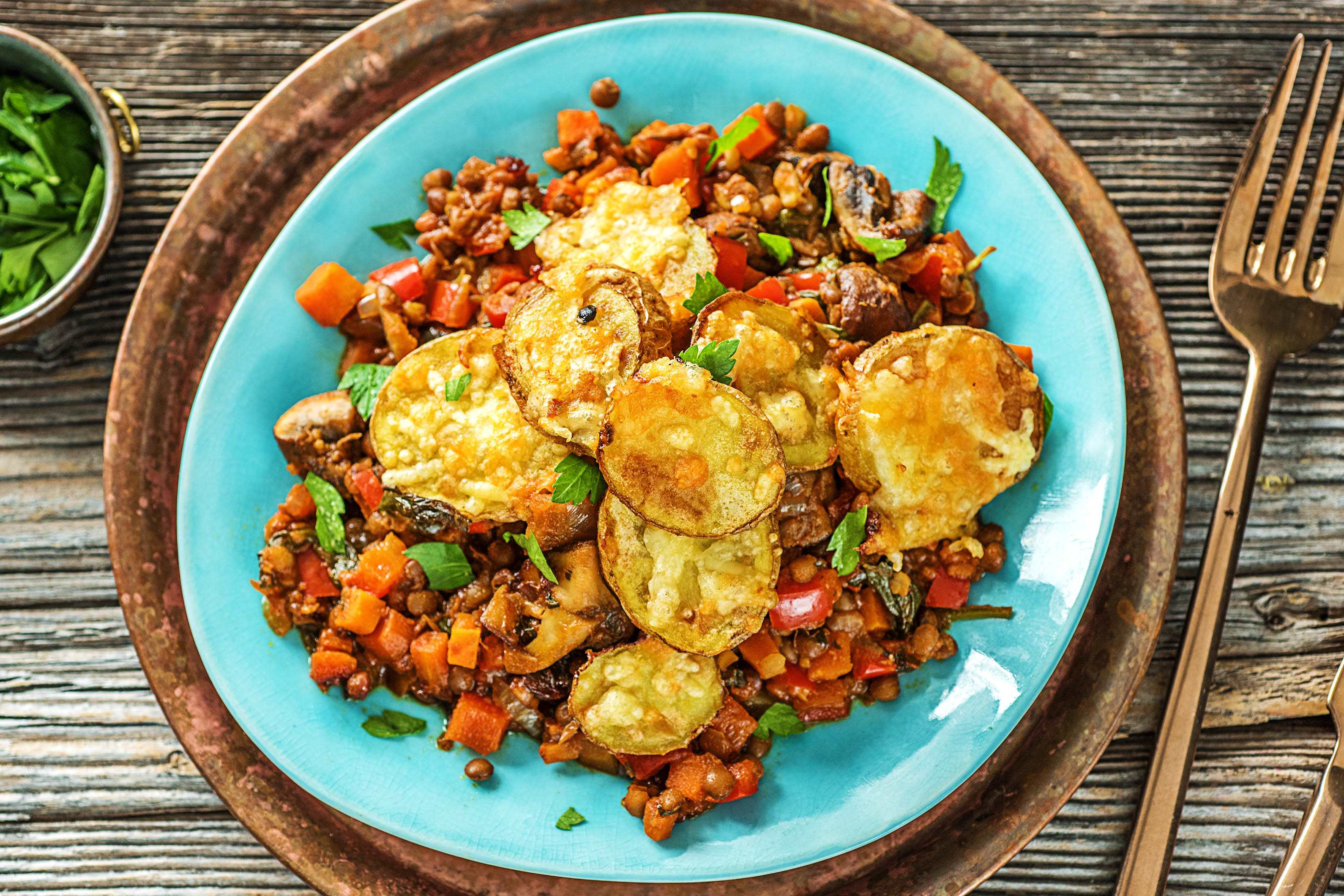 Linsenauflauf mit Paprika