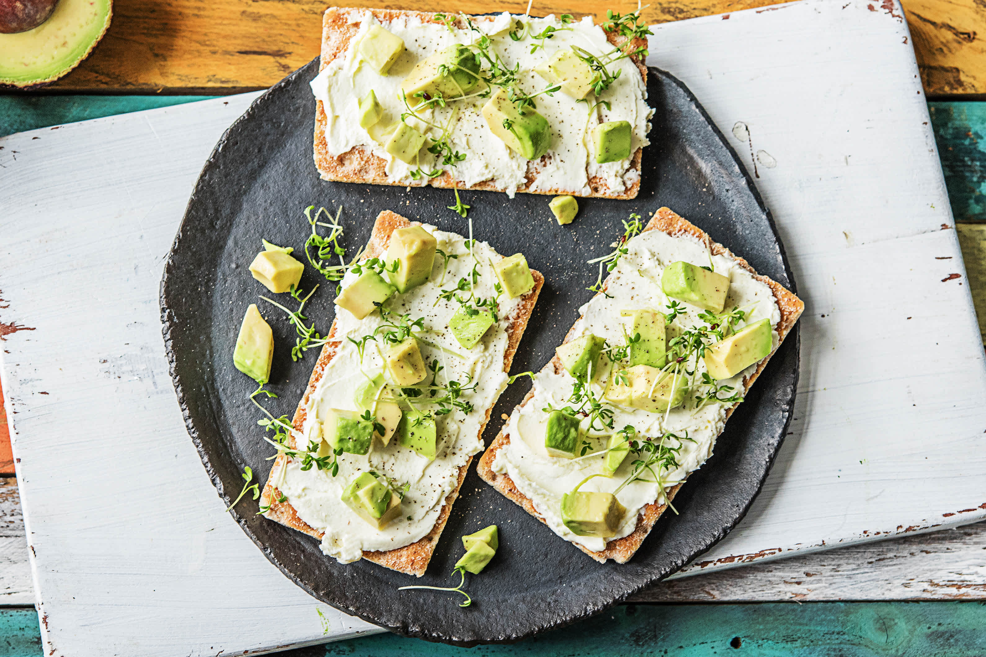 Vezelrijke crackers met geitenkaas