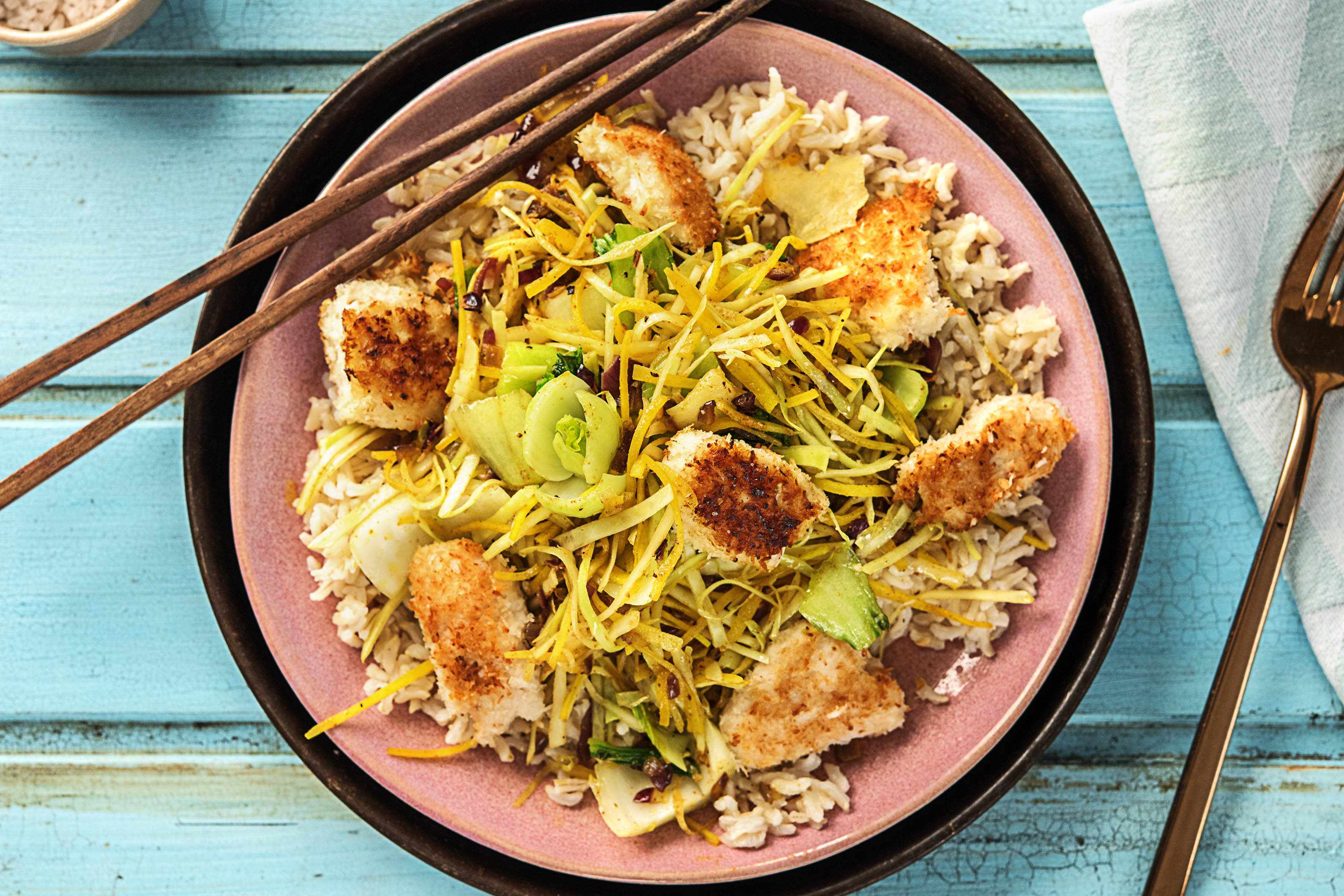 Poulet croustillant à la noix de coco