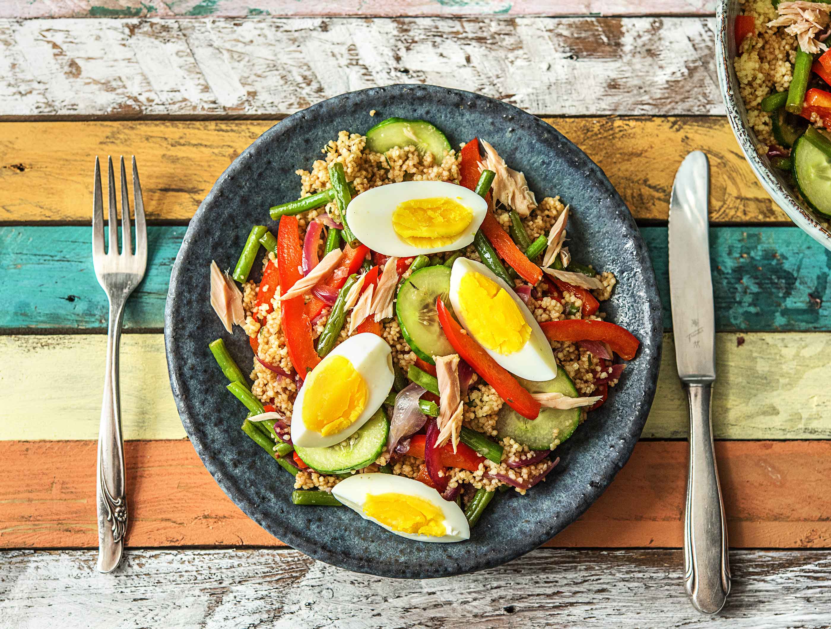 Salade niçoise met volkoren couscous