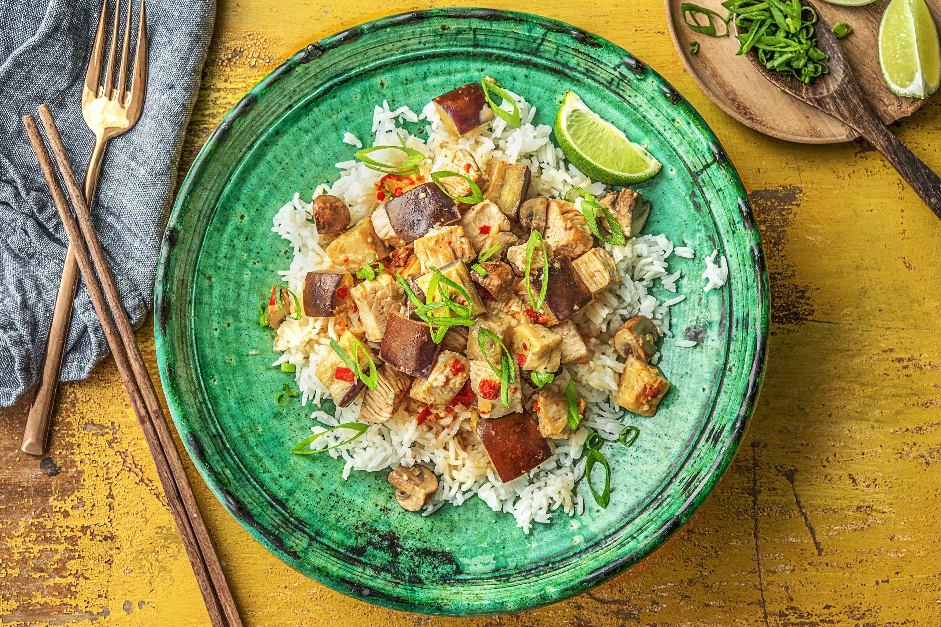 Scharfes Curry mit Putenbrust,