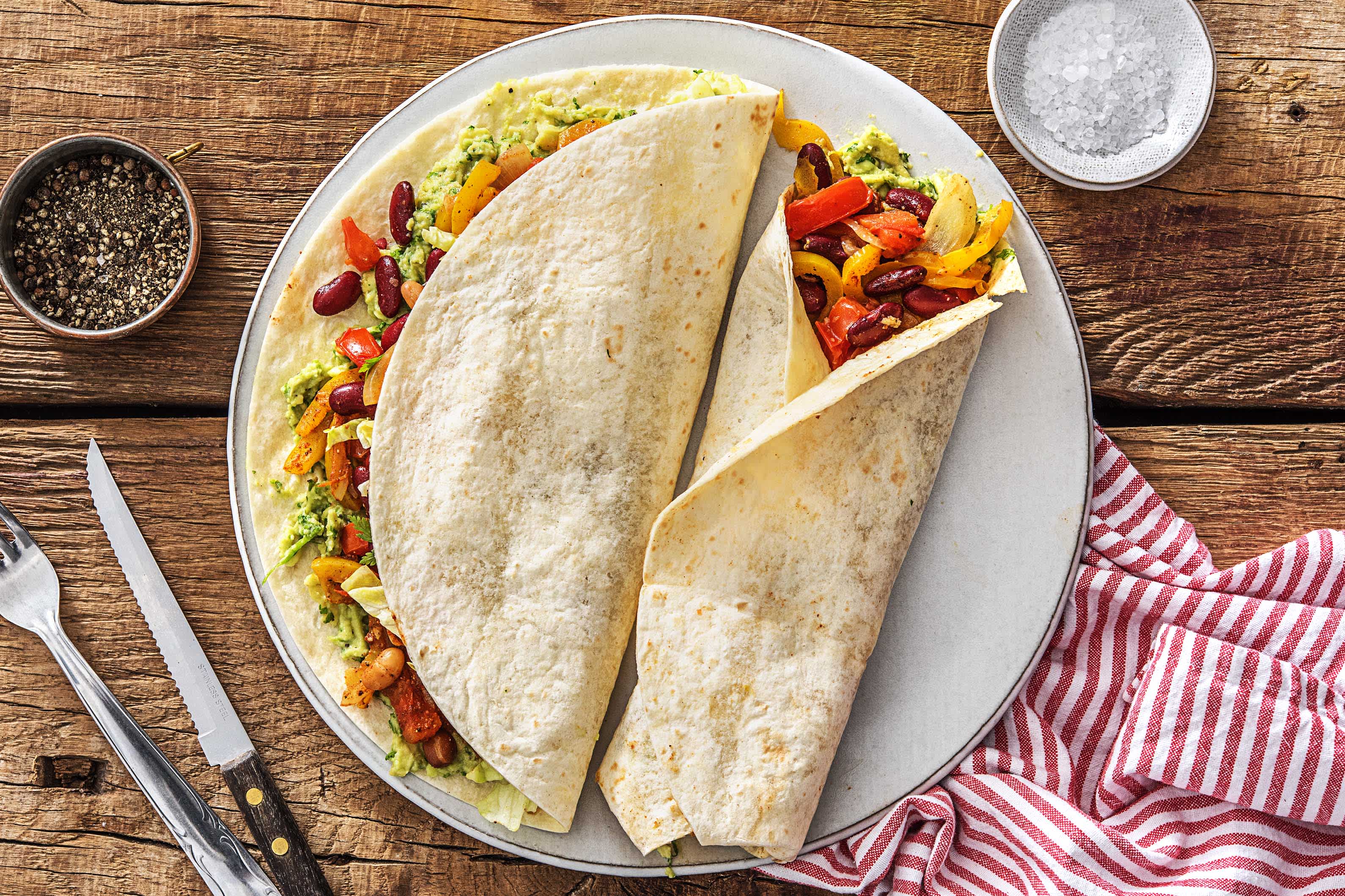 Mexikanische Burritos mit Bohnen,