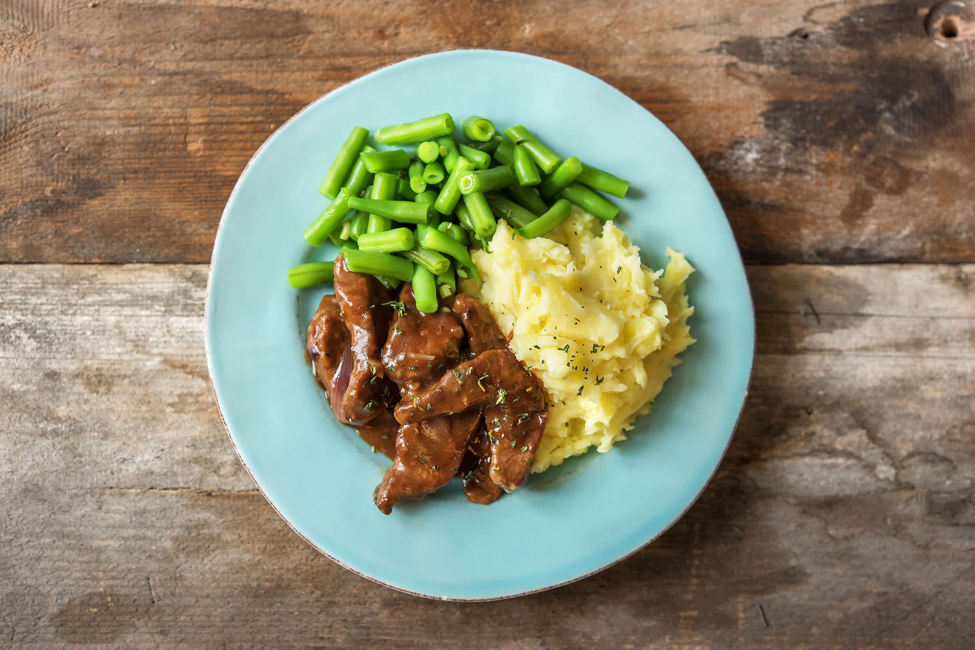 Hüftsteakstreifen in Thymiansoße