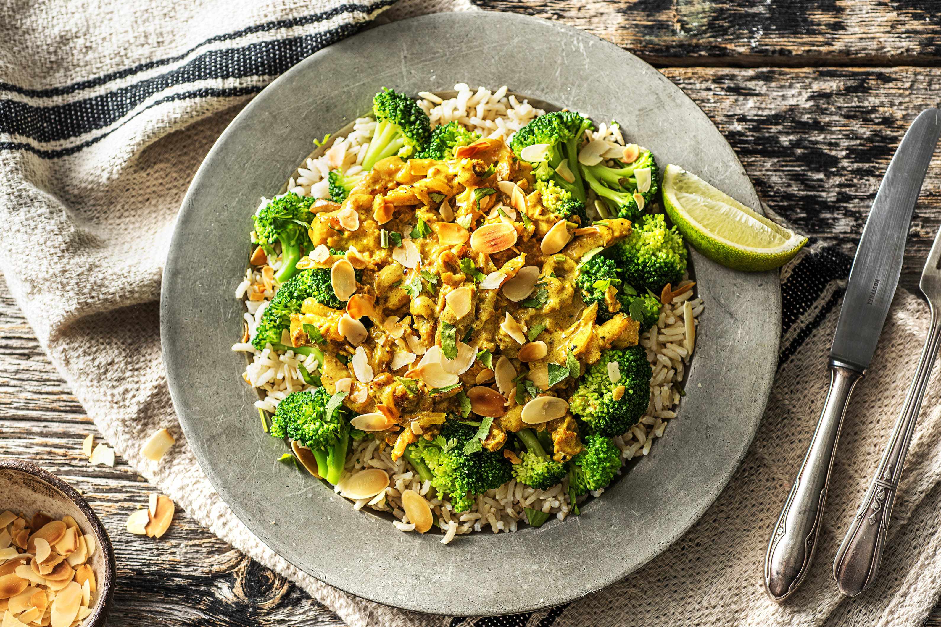 Poulet korma aux brocolis