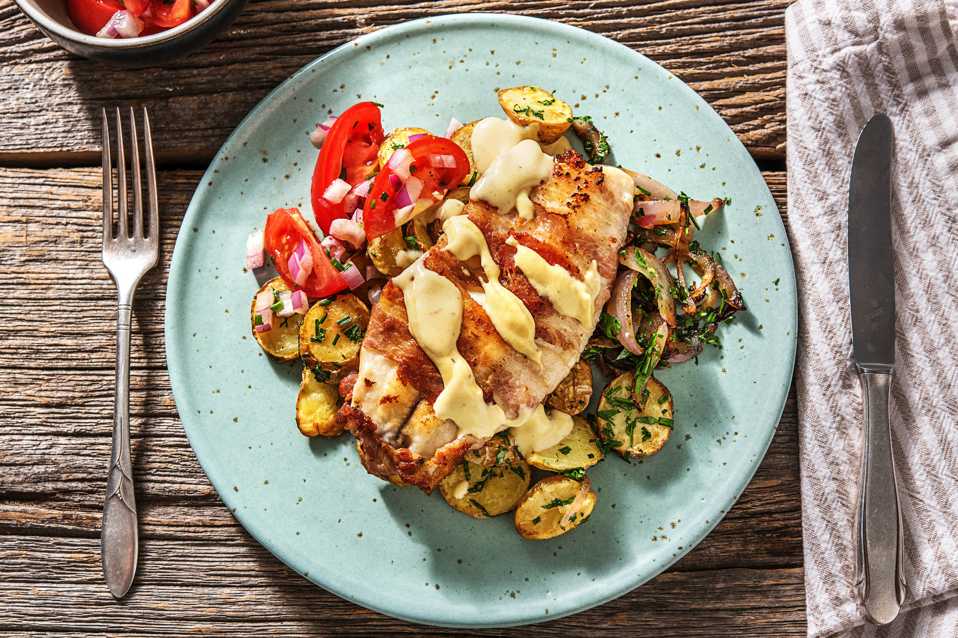 Tilapia Fischfilet im Bacon-Mantel