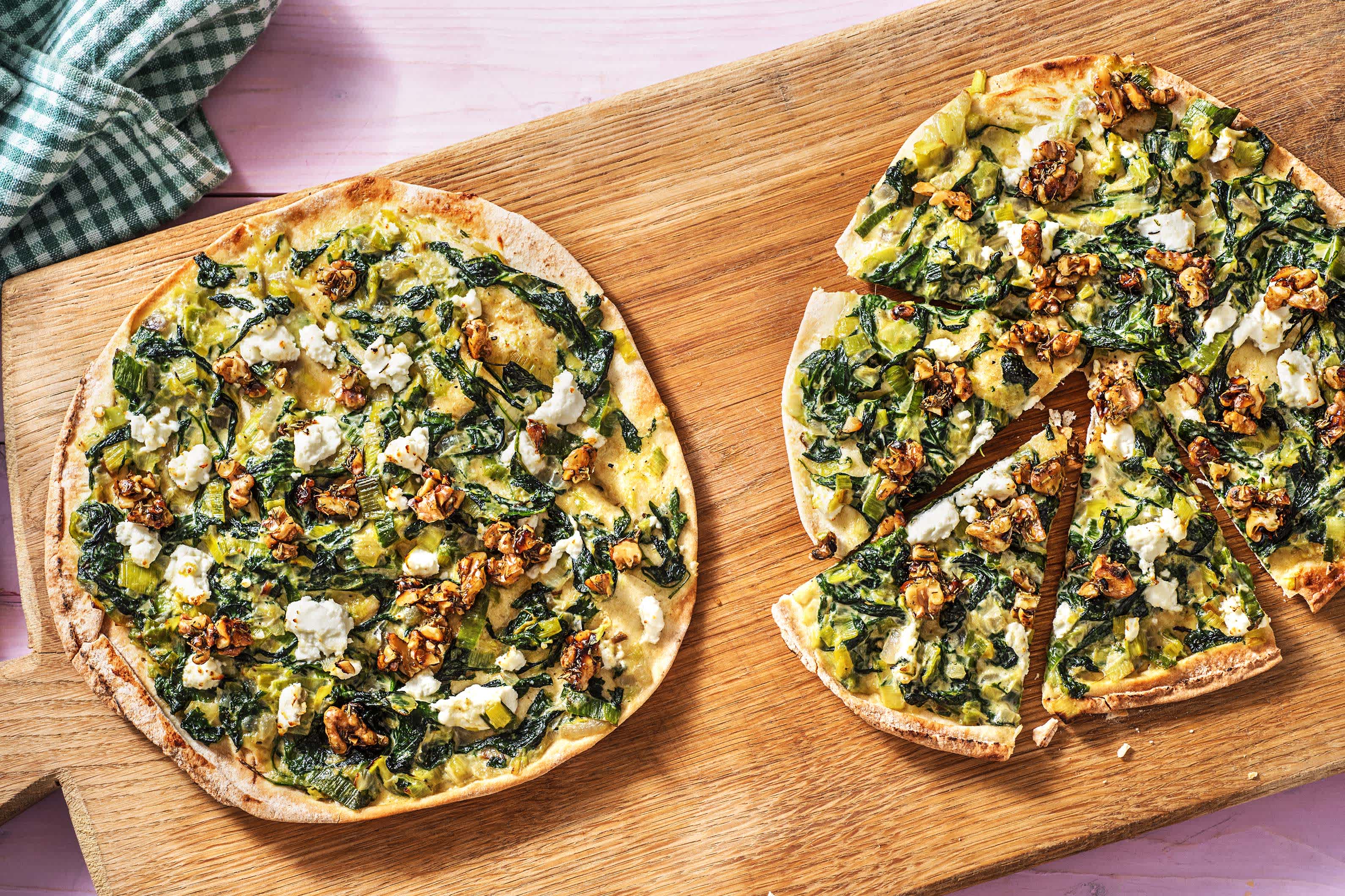 Pizza verde au chèvre