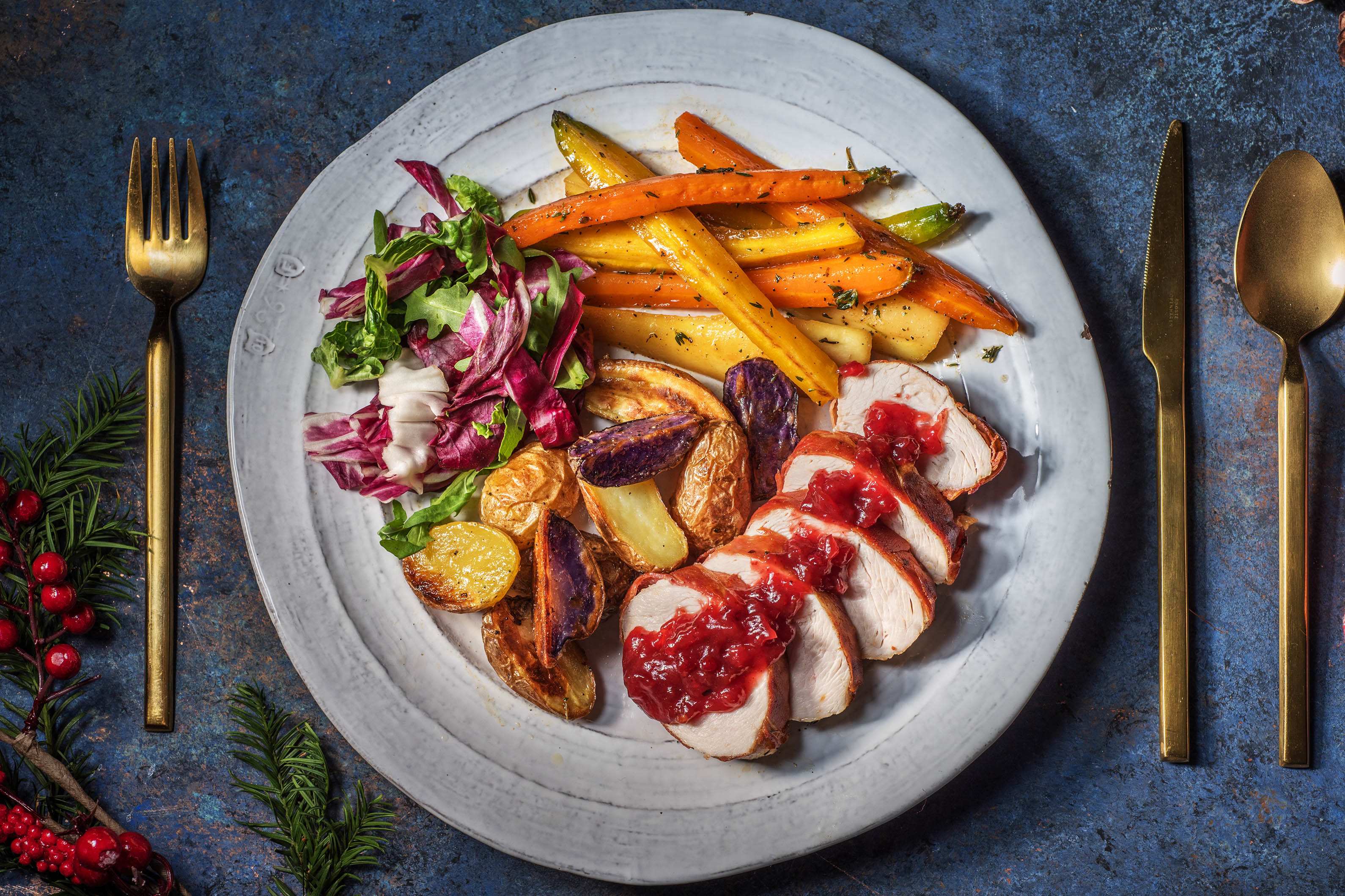 Kalkoenrollade met cranberrychutney