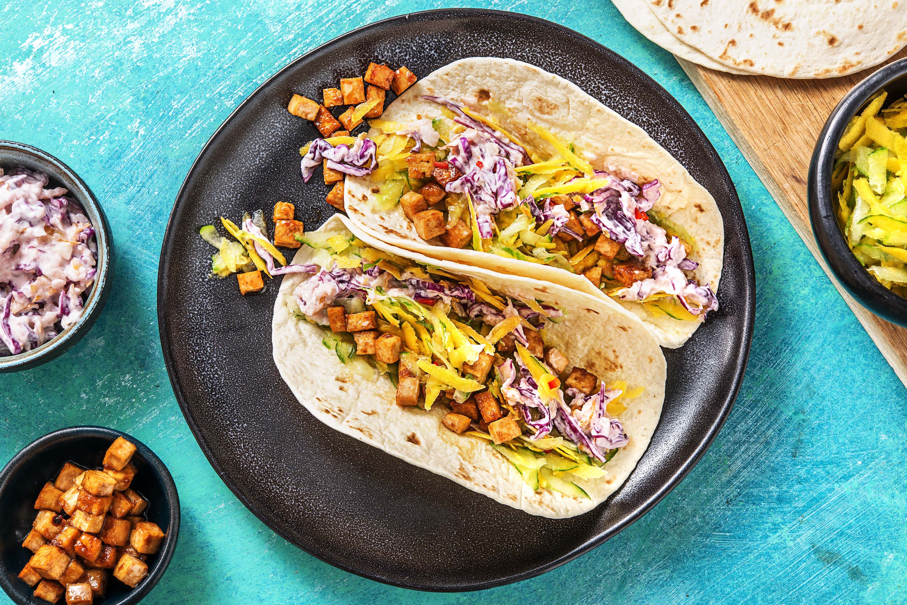 Tacos au tofu à la japonaise