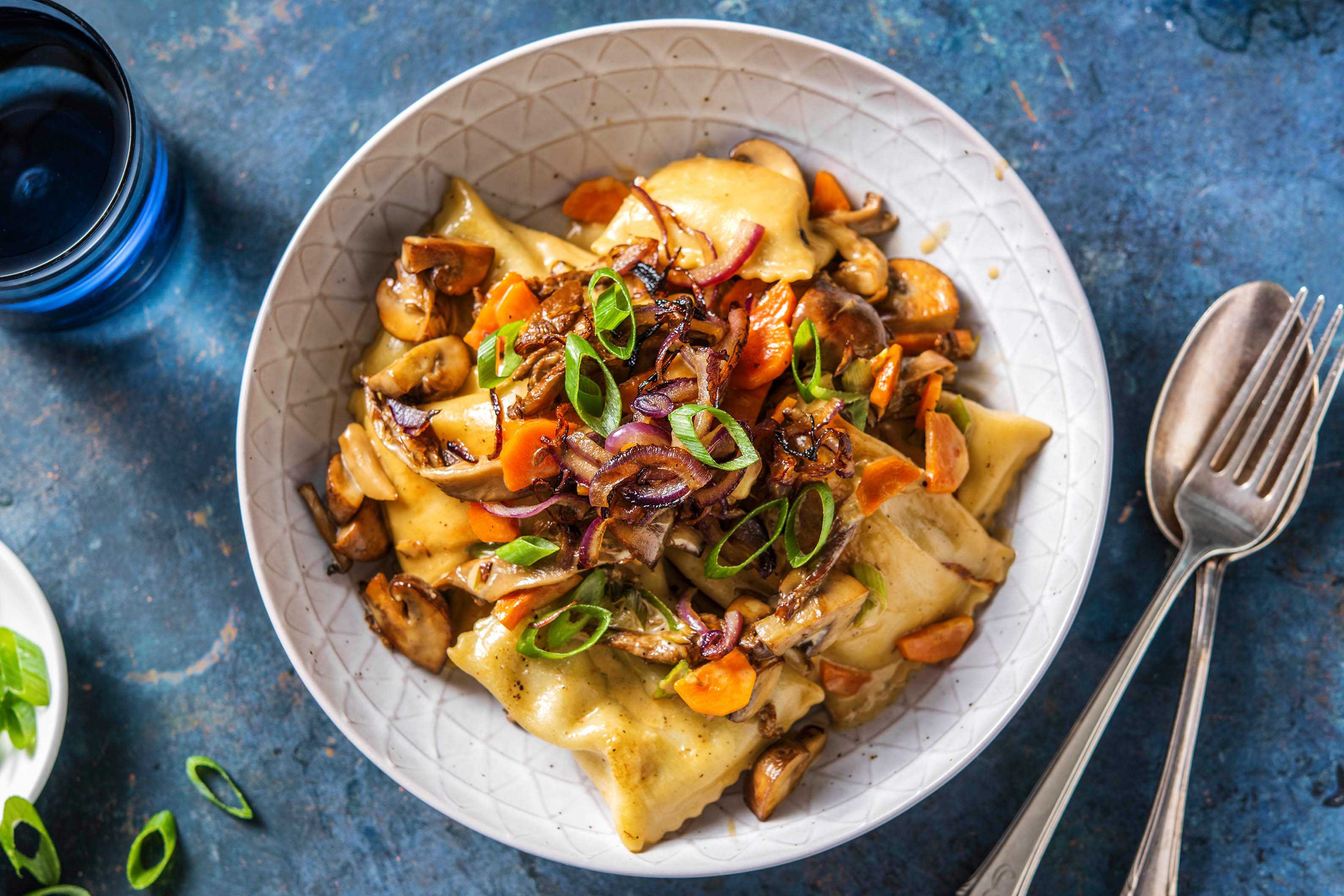 GemüseMaultaschen-Pilz-pfanne