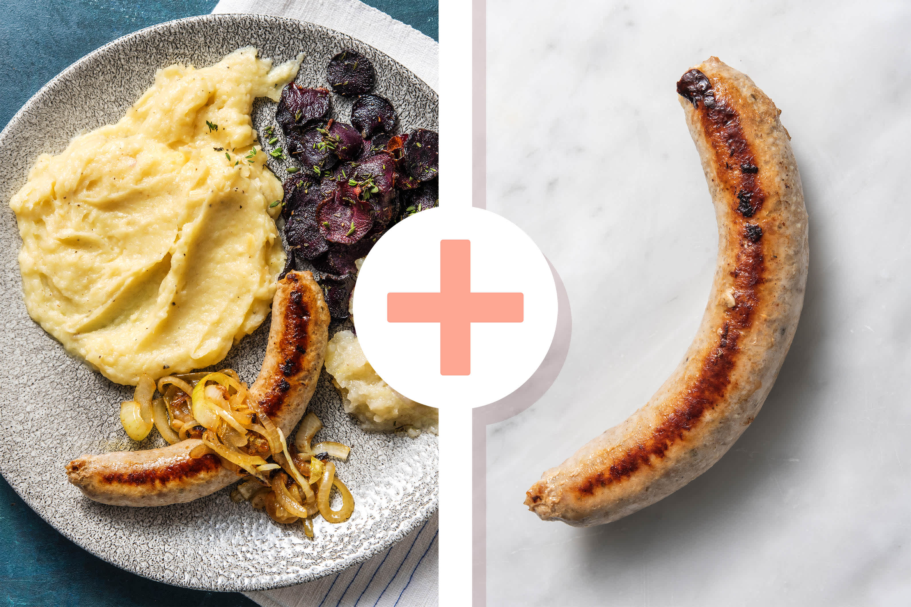 Crème de panais avec une compote de poires et des carottes violettes