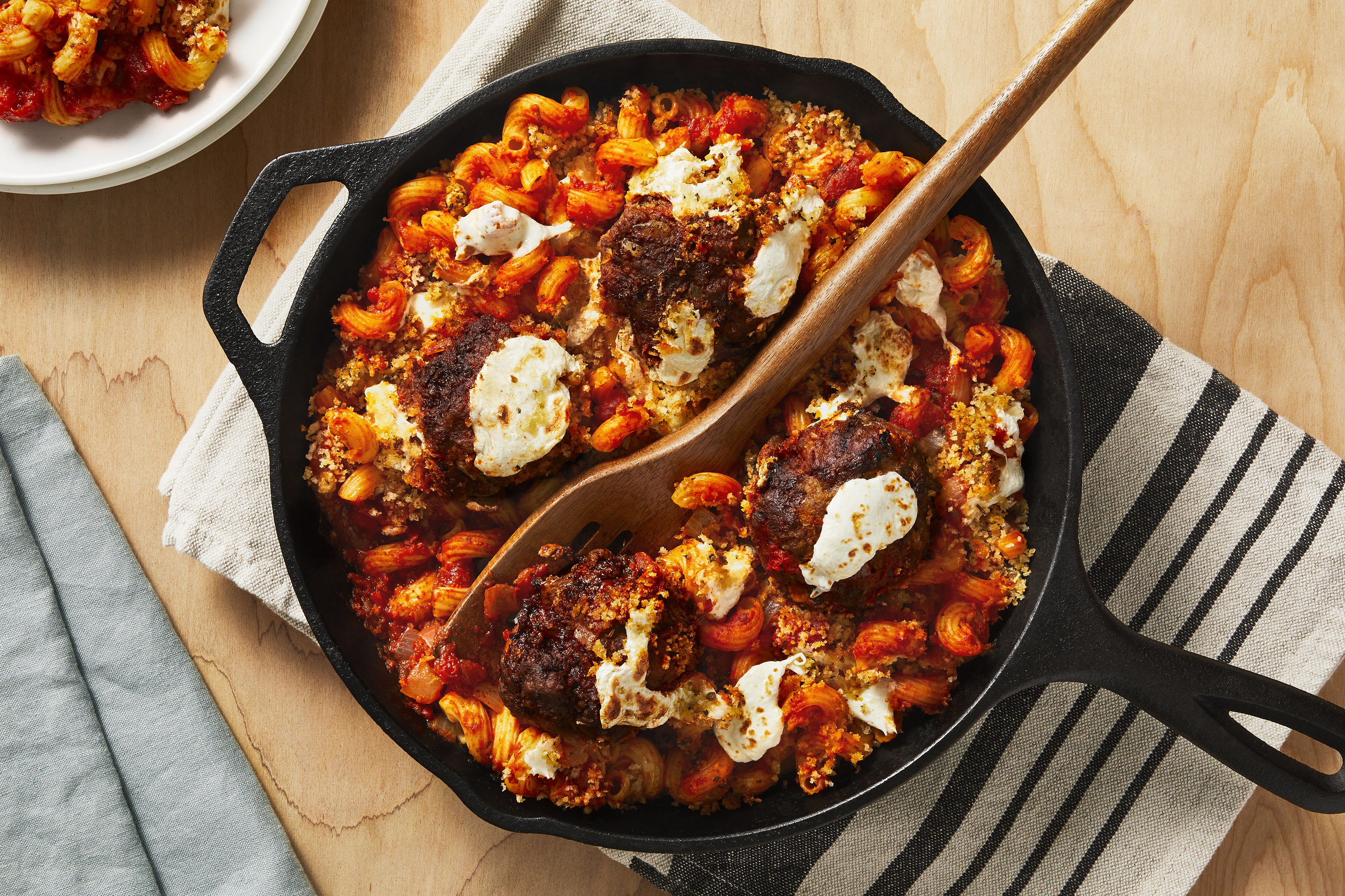 Mozzarella-Stuffed Meatball Bake