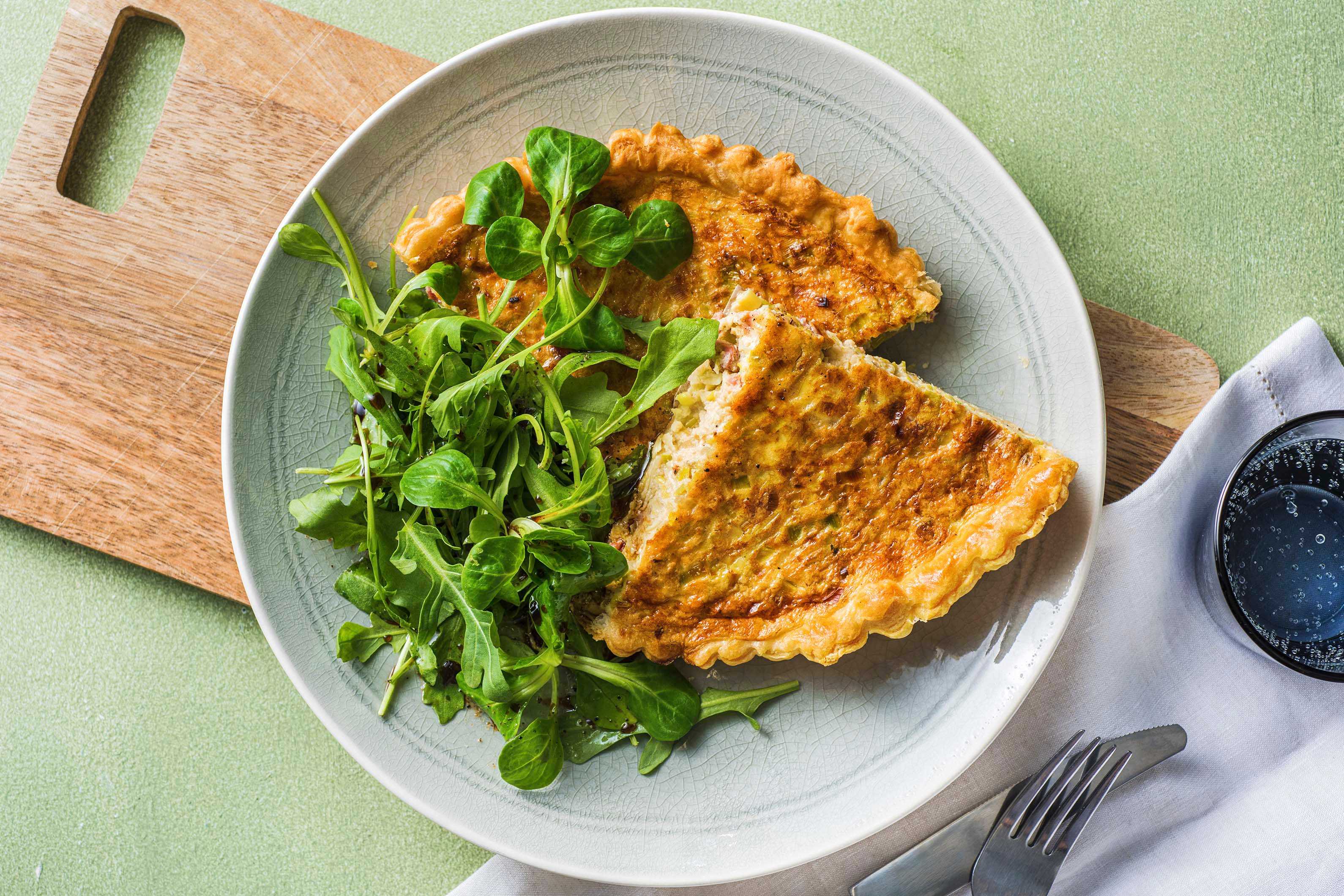 Quiche lorraine met prei en spek