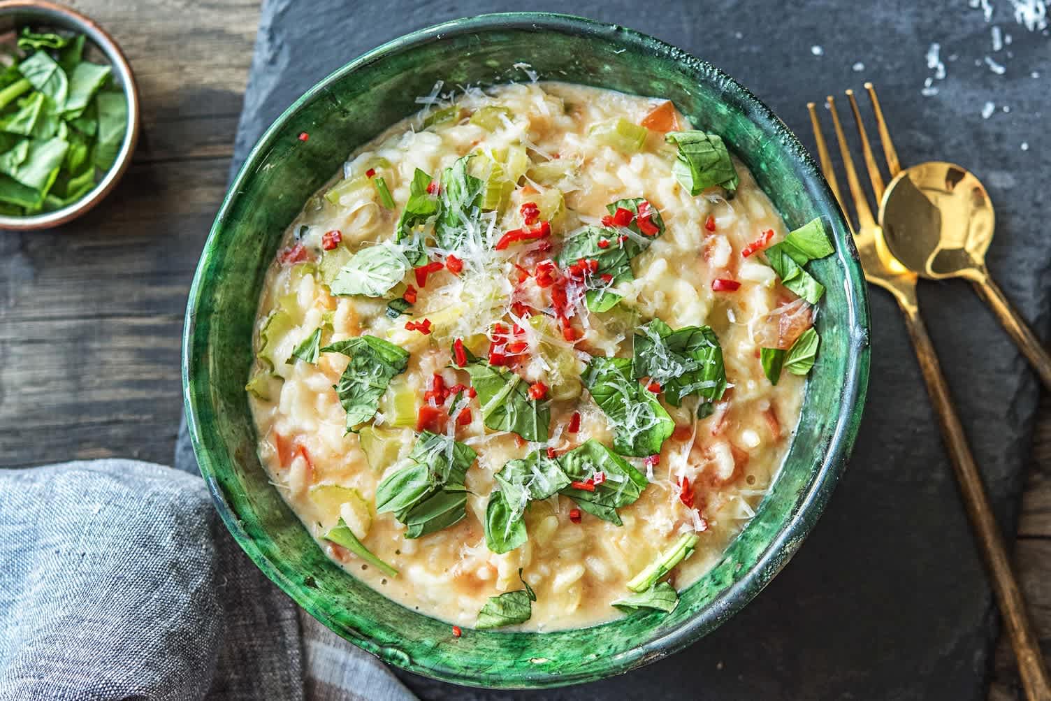 Risotto à la mozzarella et à la tomate