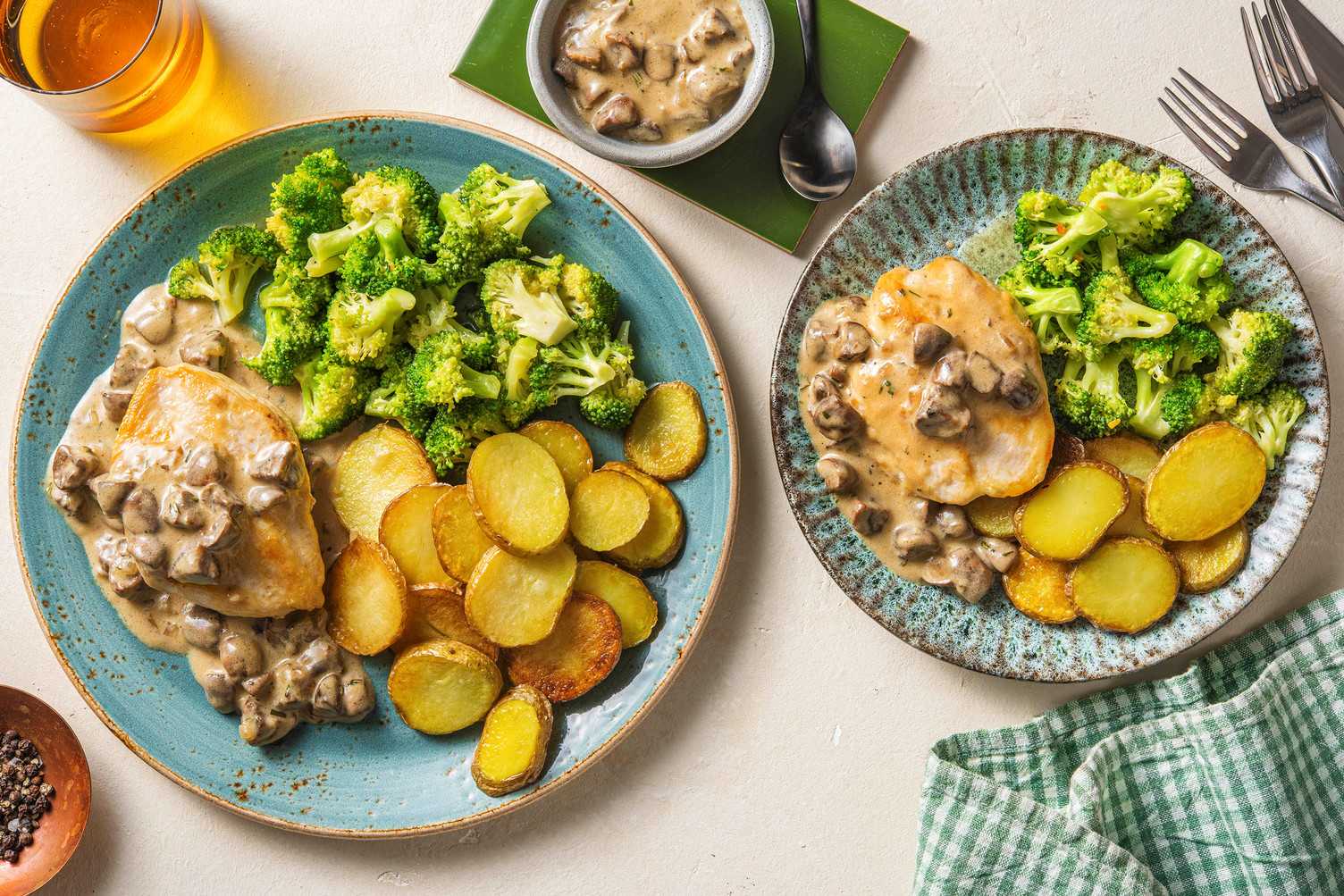 Filet de poulet sauce à la crème et moutarde