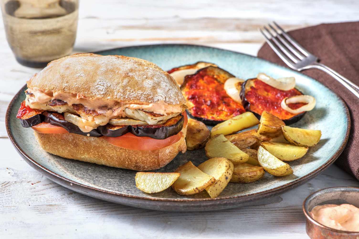 Burger de halloumi et aubergine