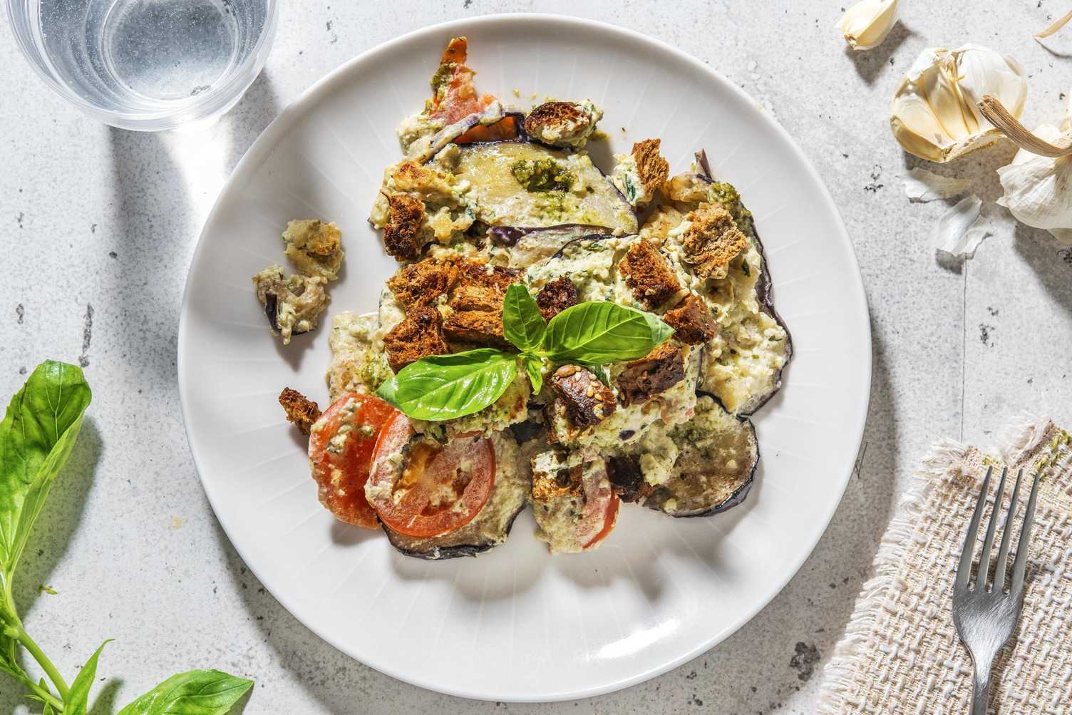 Ovenschotel van zomergroenten met ricotta