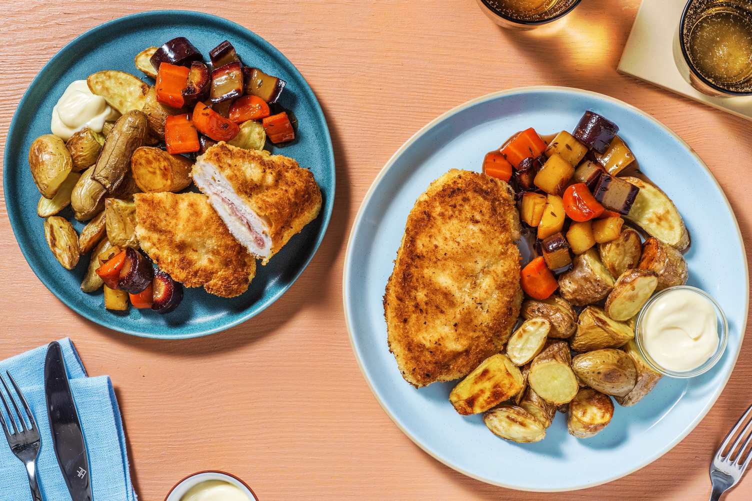 Zelfgemaakte kip cordon bleu