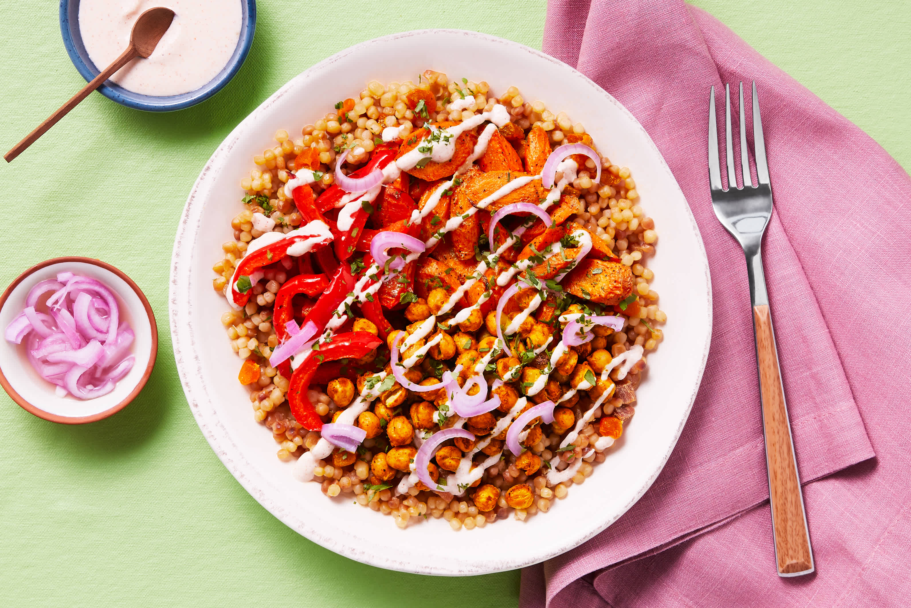 Shawarma Chickpea Couscous Bowls