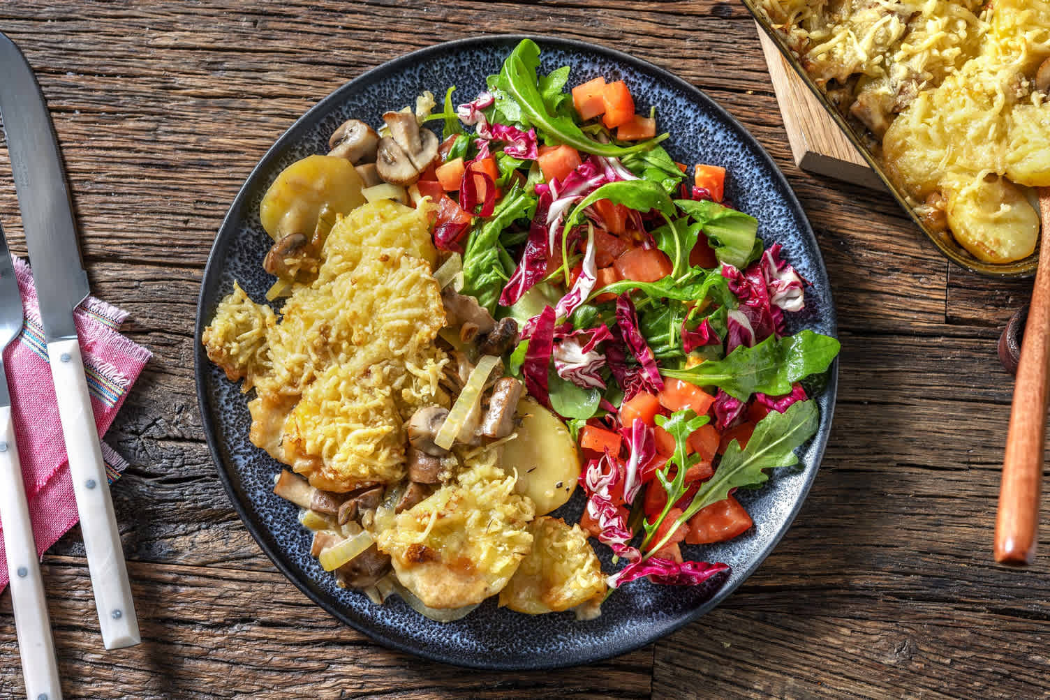 Tartiflette végétarienne aux champignons