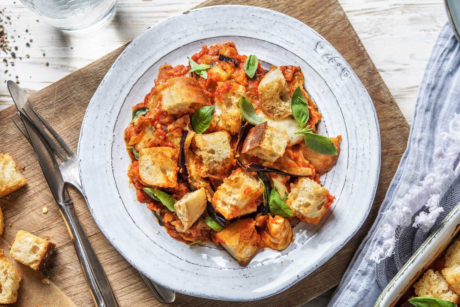 Italiaanse aubergine in tomatensaus