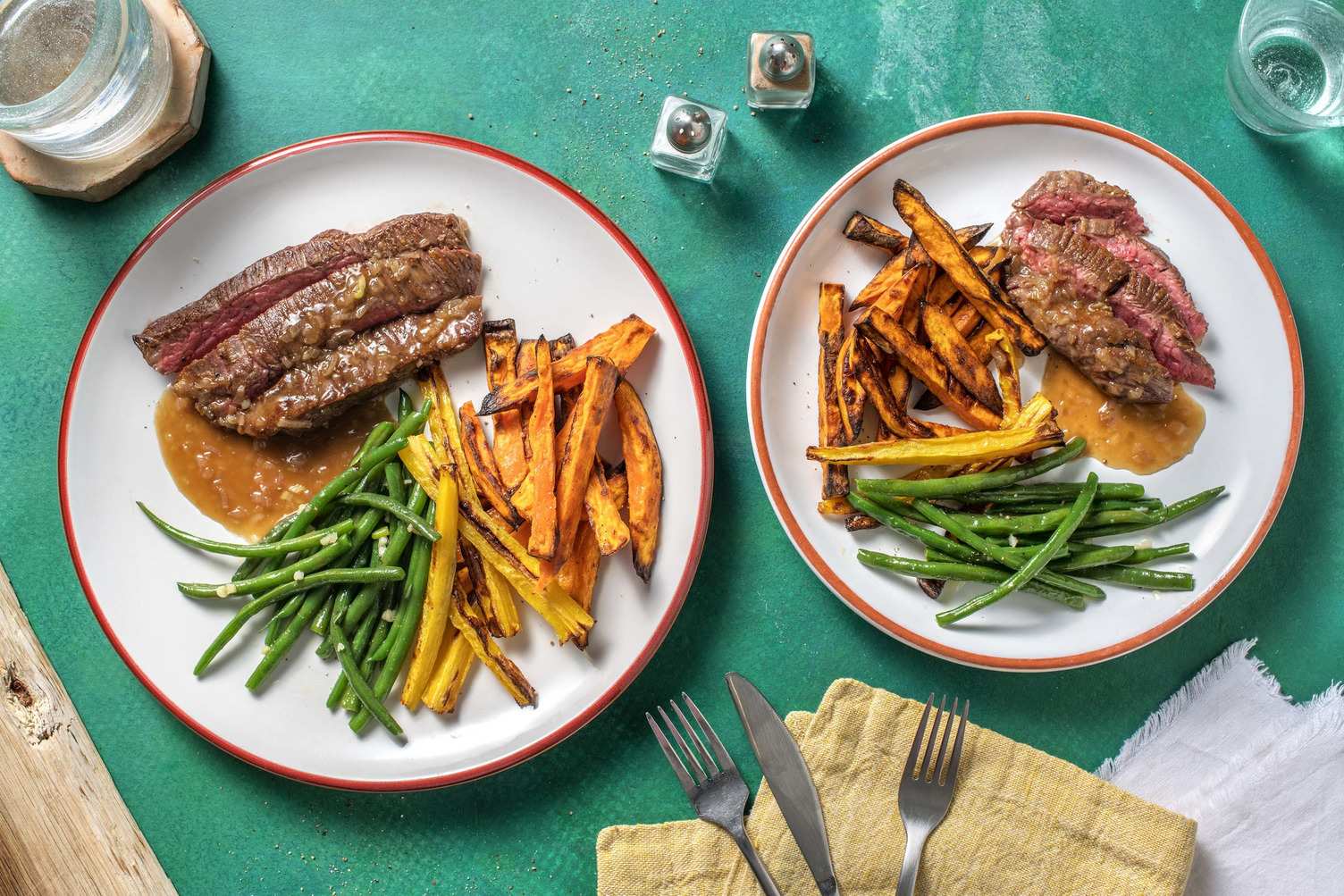 Runderbavette met sjalotsaus