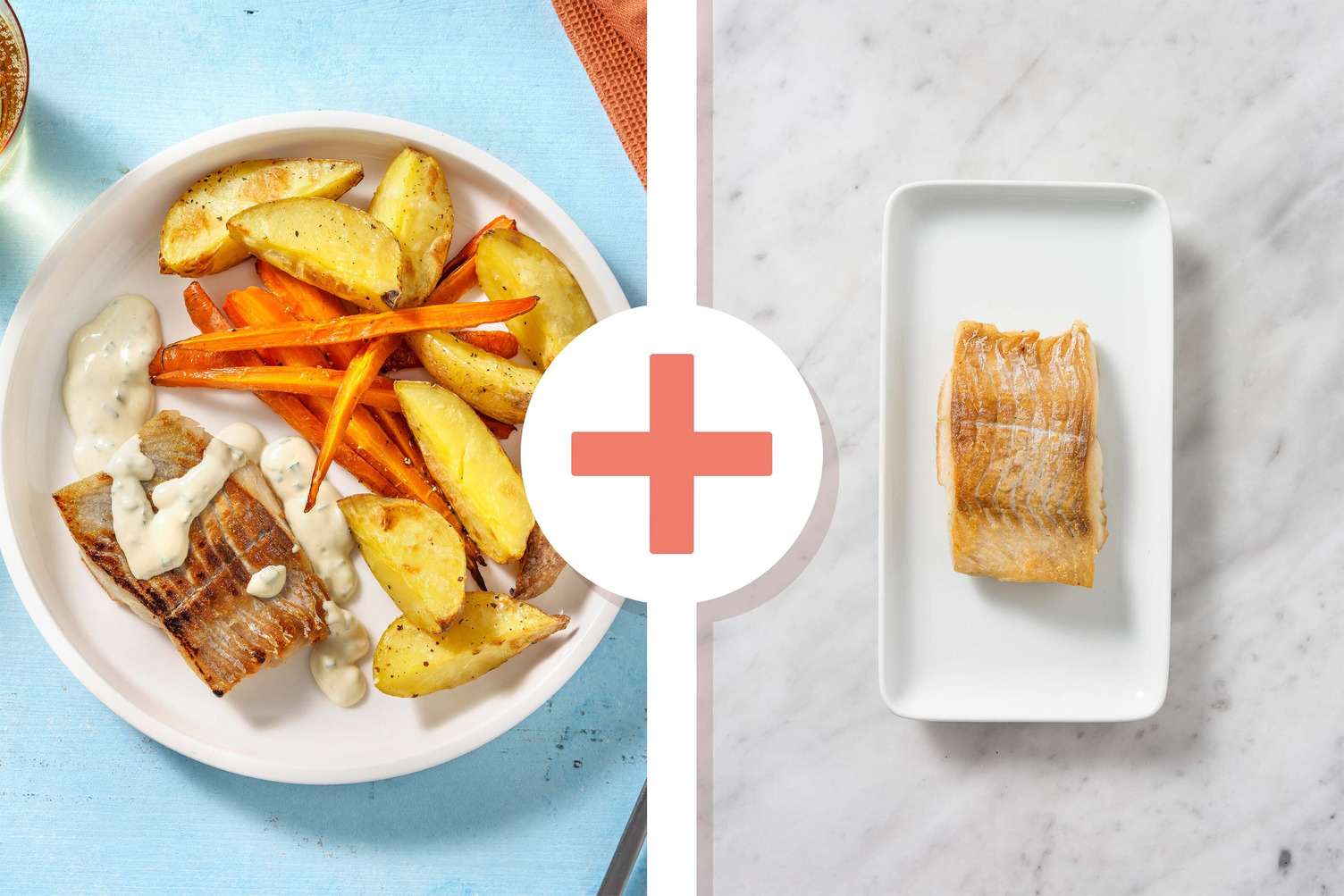 Dubbele portie schelvisfilet met bieslooksaus