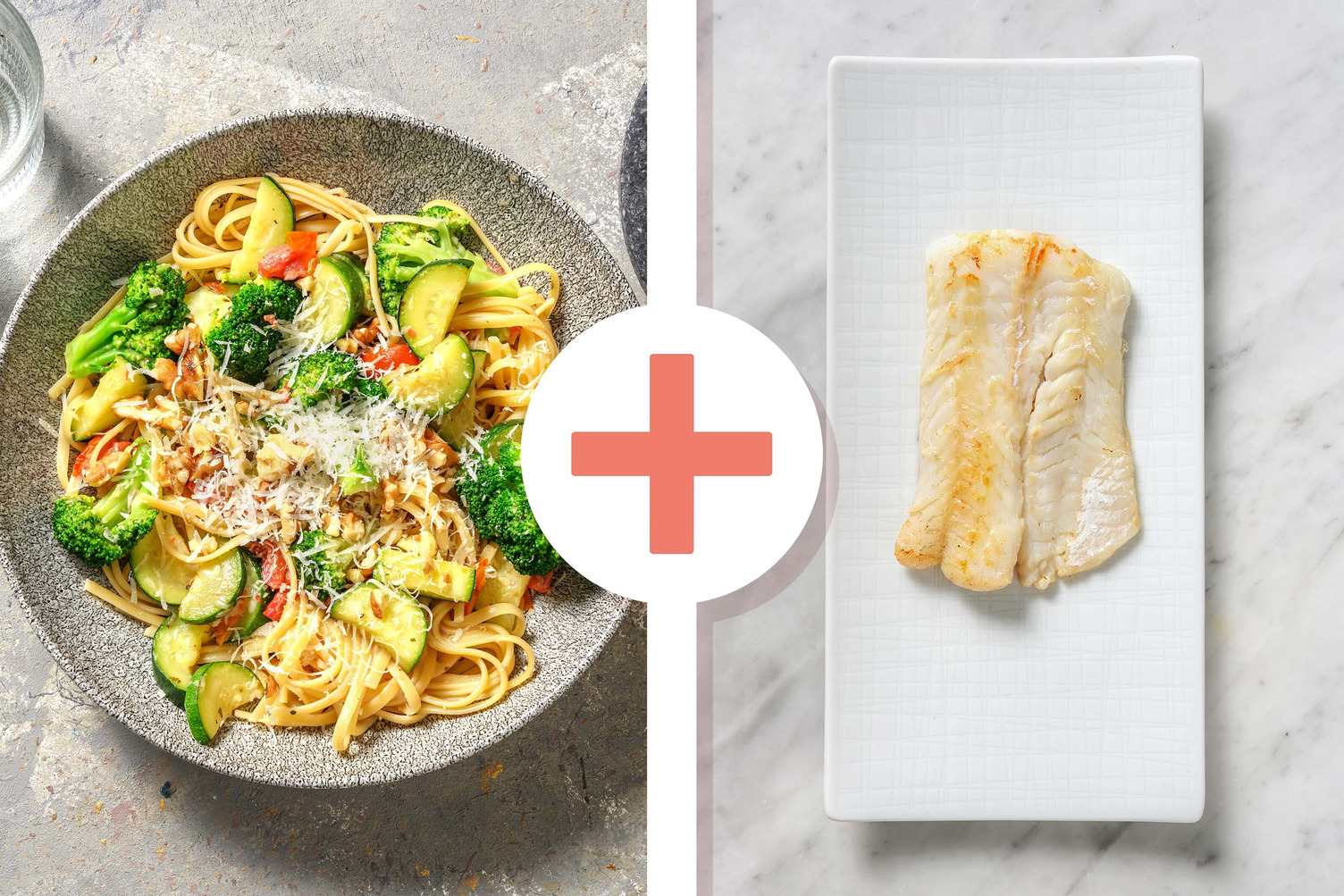 Romige linguine met kabeljauwfilet als extra
