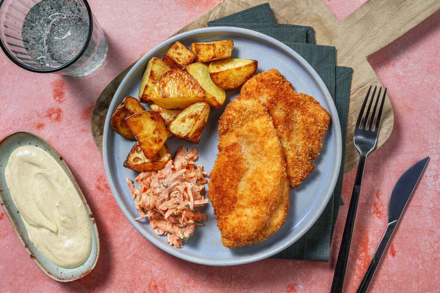 Hähnchenschnitzel mit Currydip