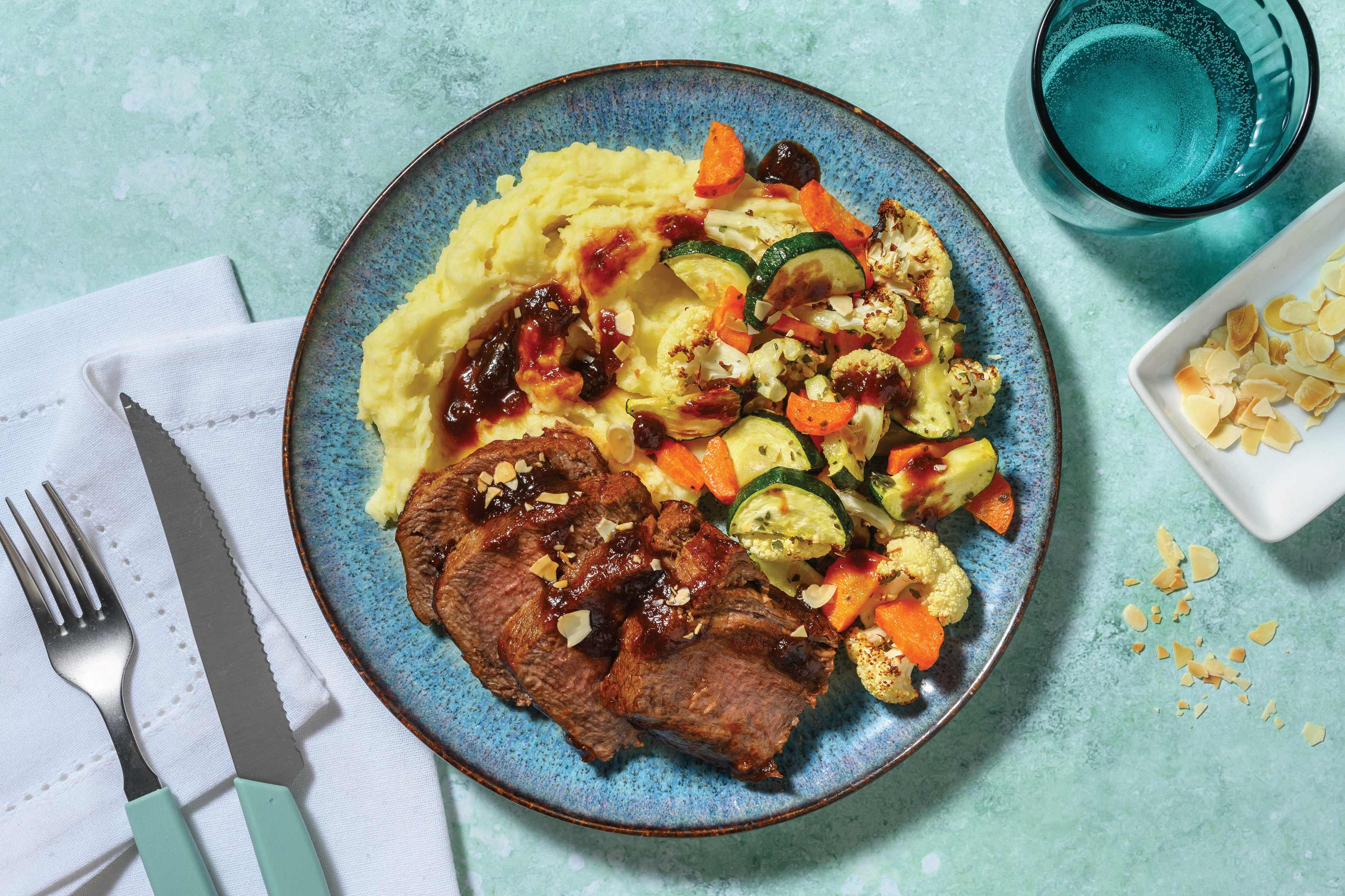 Onion Gravy Beef Brisket & Mash with Roast Veggies