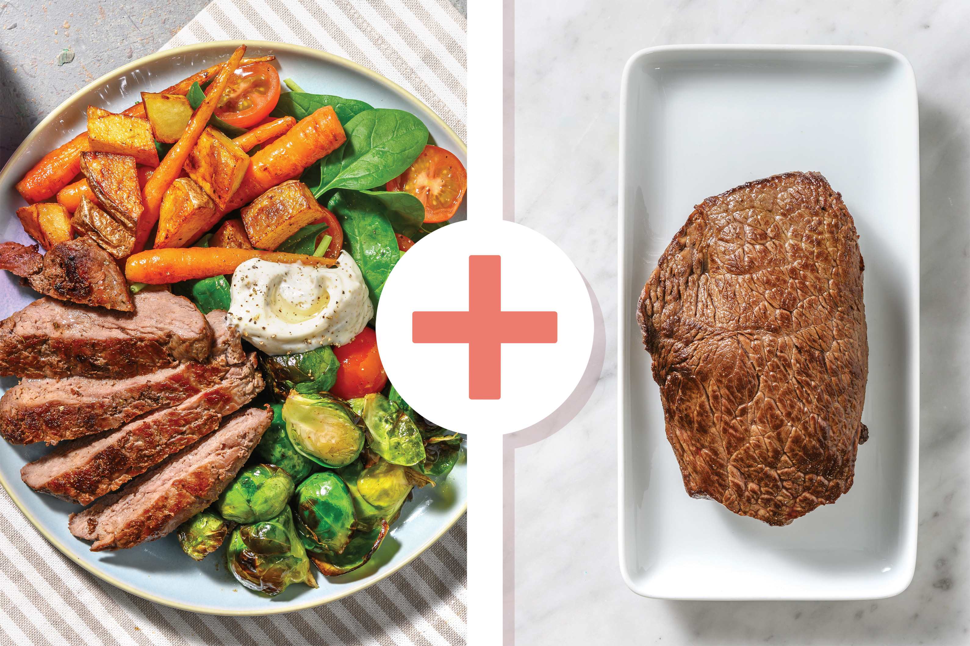 Double Seared Rump & Sprout-Dutch Carrot Toss