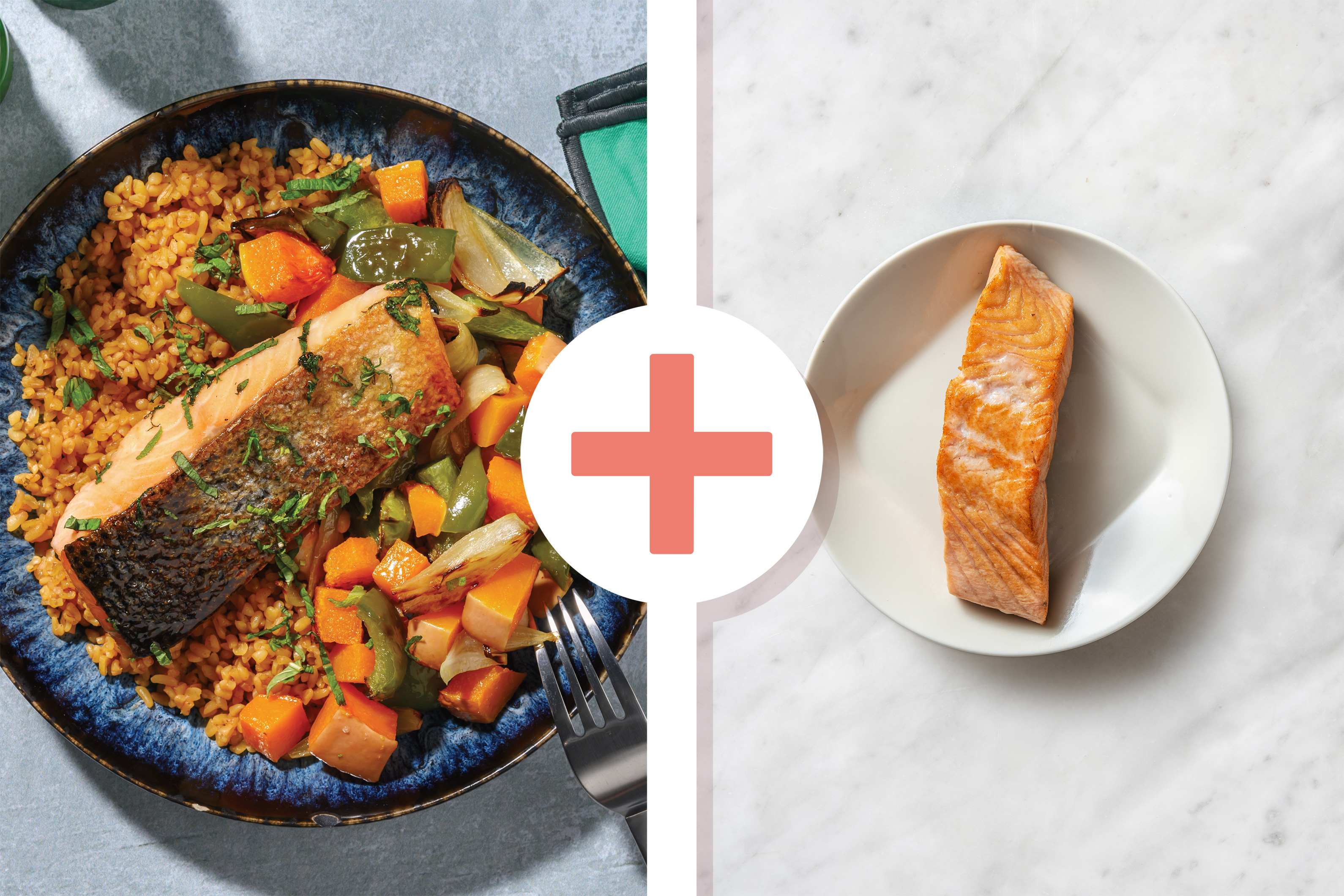 Double Honey-Glazed Salmon & Capsicum-Pumpkin Toss