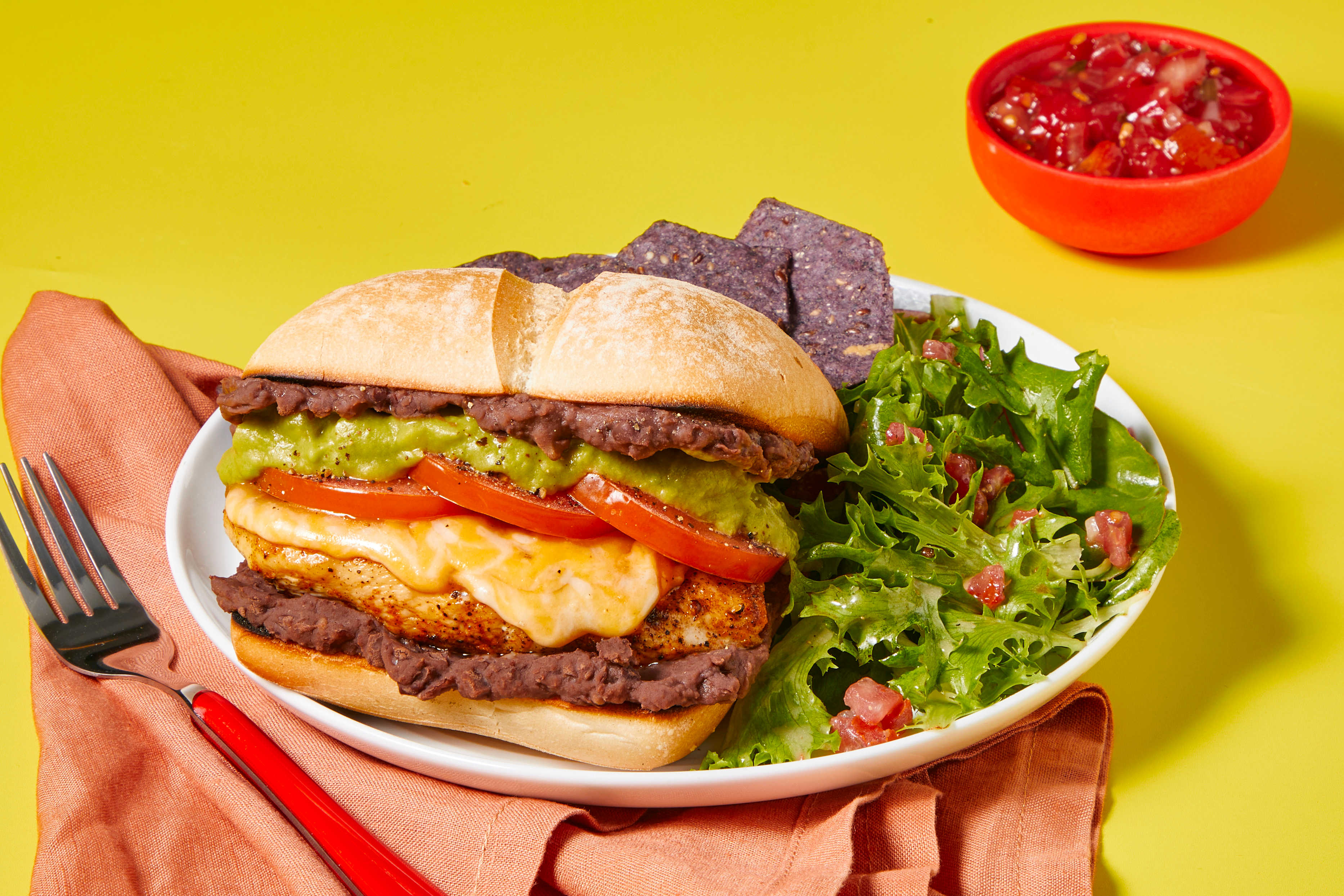 Cheesy Chicken & Guacamole Tortas