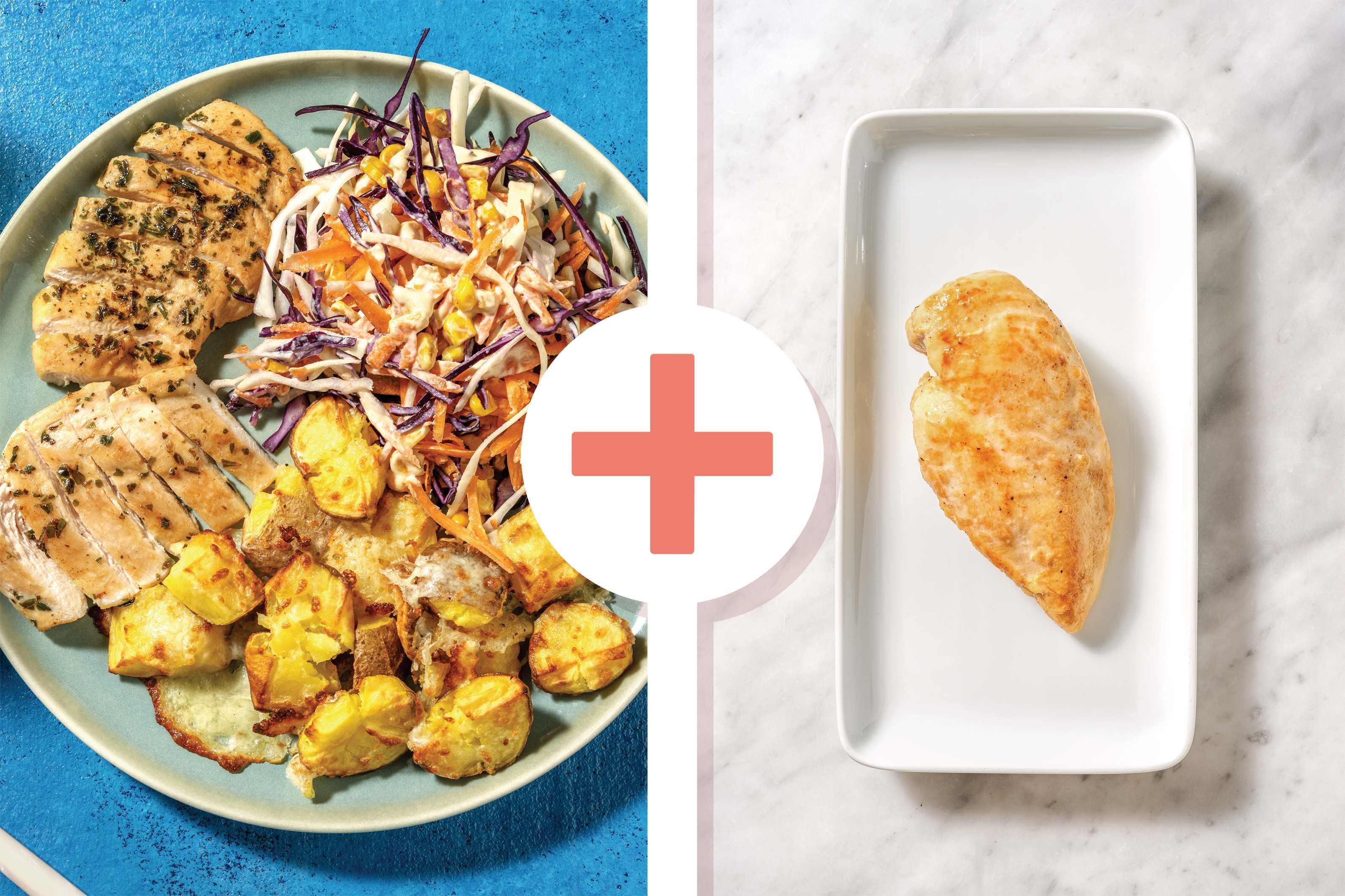 Double Herby Chicken & Cheesy Crushed Potatoes