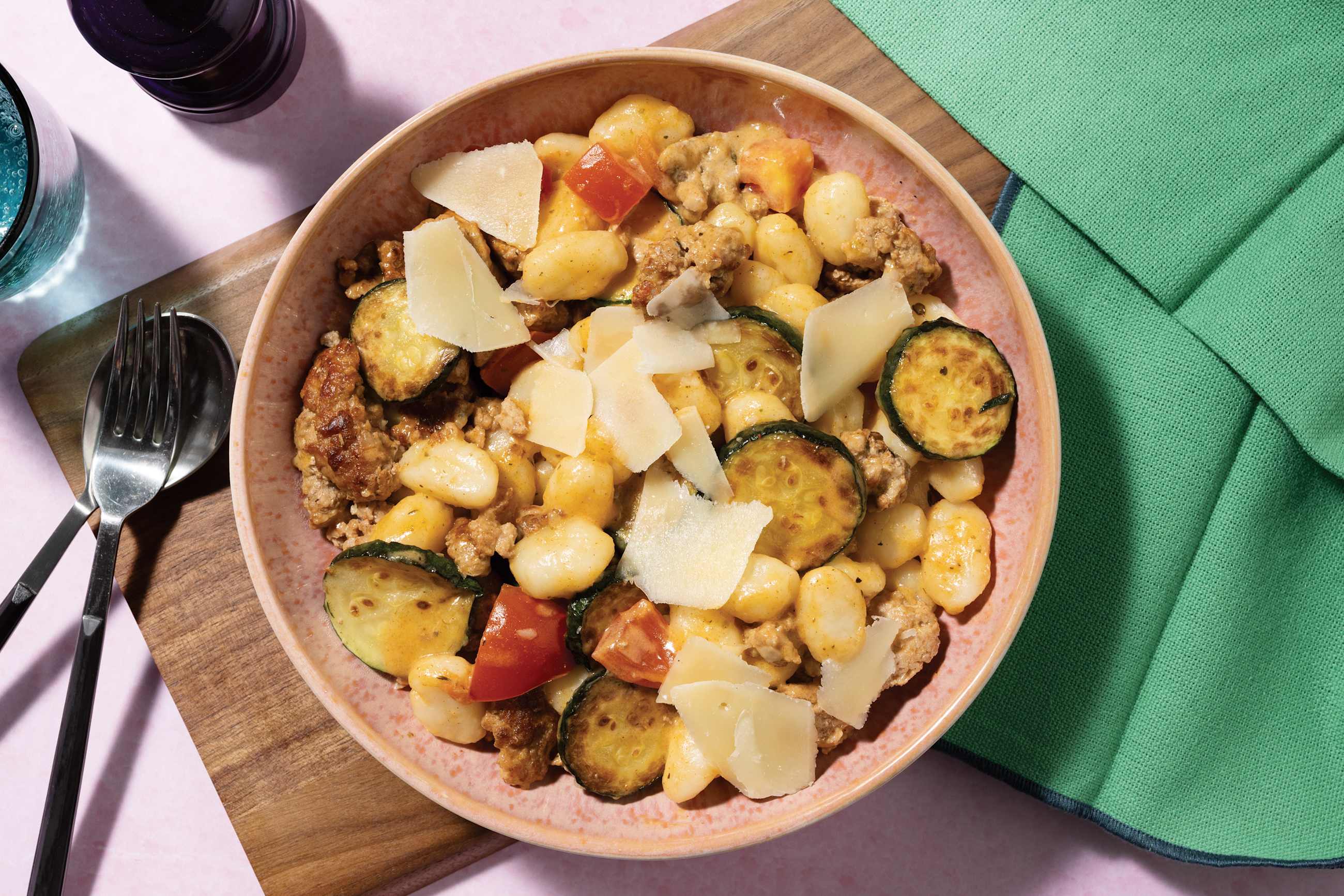 Super Quick Pork & Zucchini Gnocchi
