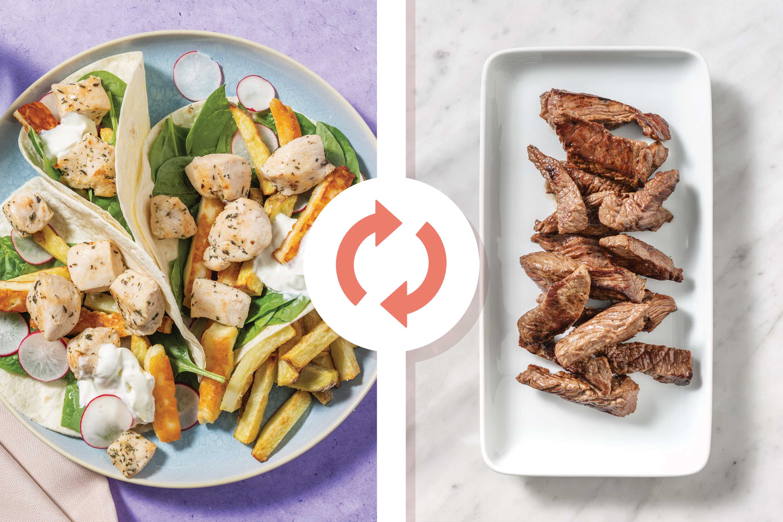 Honey Beef & Haloumi Gyros 